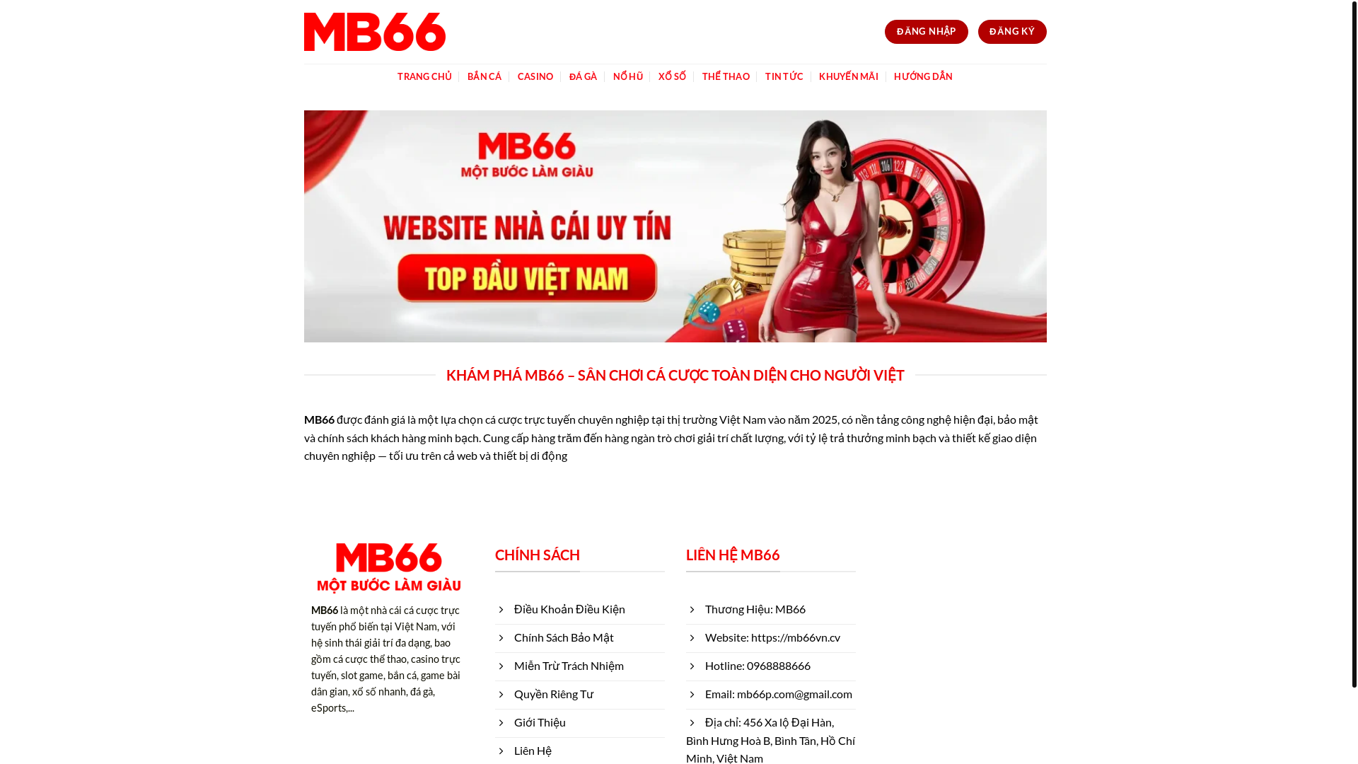 website screenshot of https://mb66vn.cv/