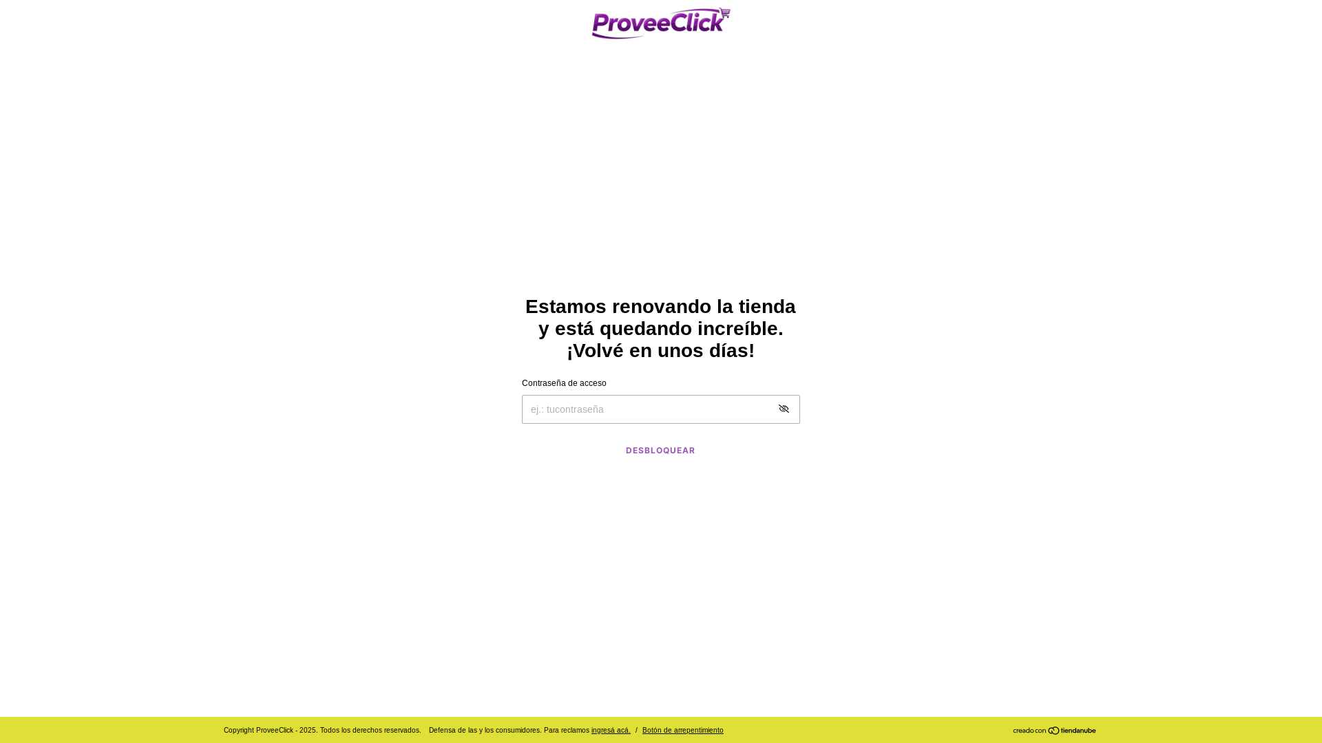 website screenshot of https://proveeclick.com.ar/