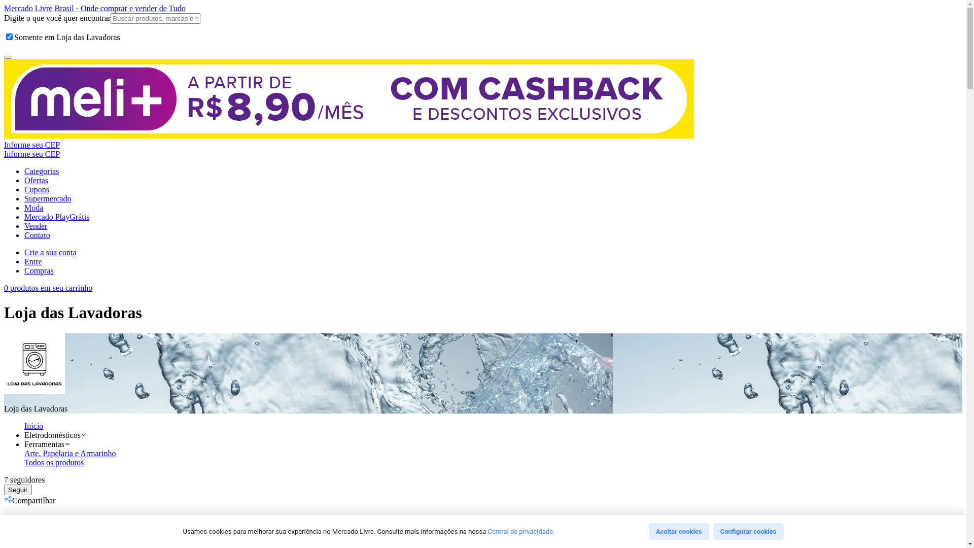 website screenshot of https://lojadaslavadoras.com.br/