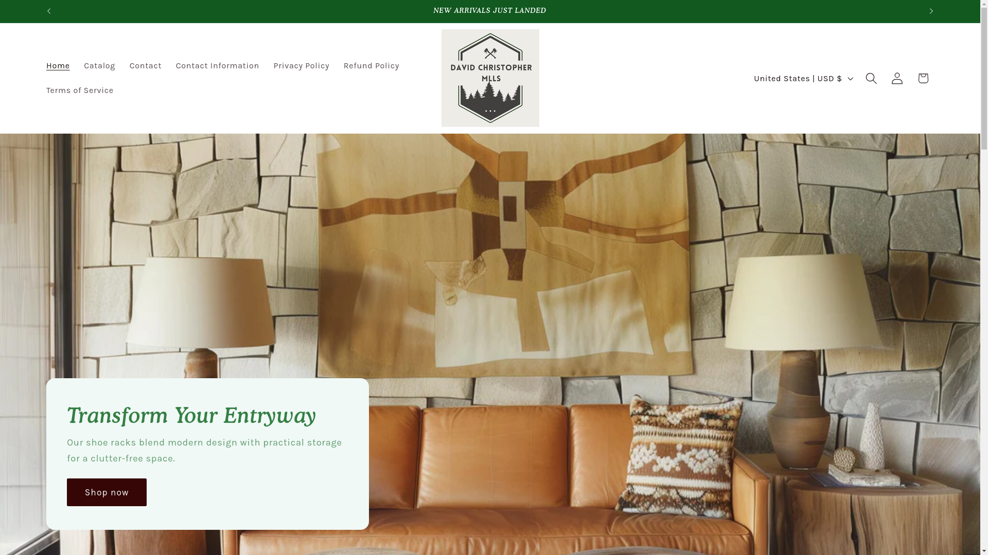 website screenshot of https://davidchristophermlls.store/