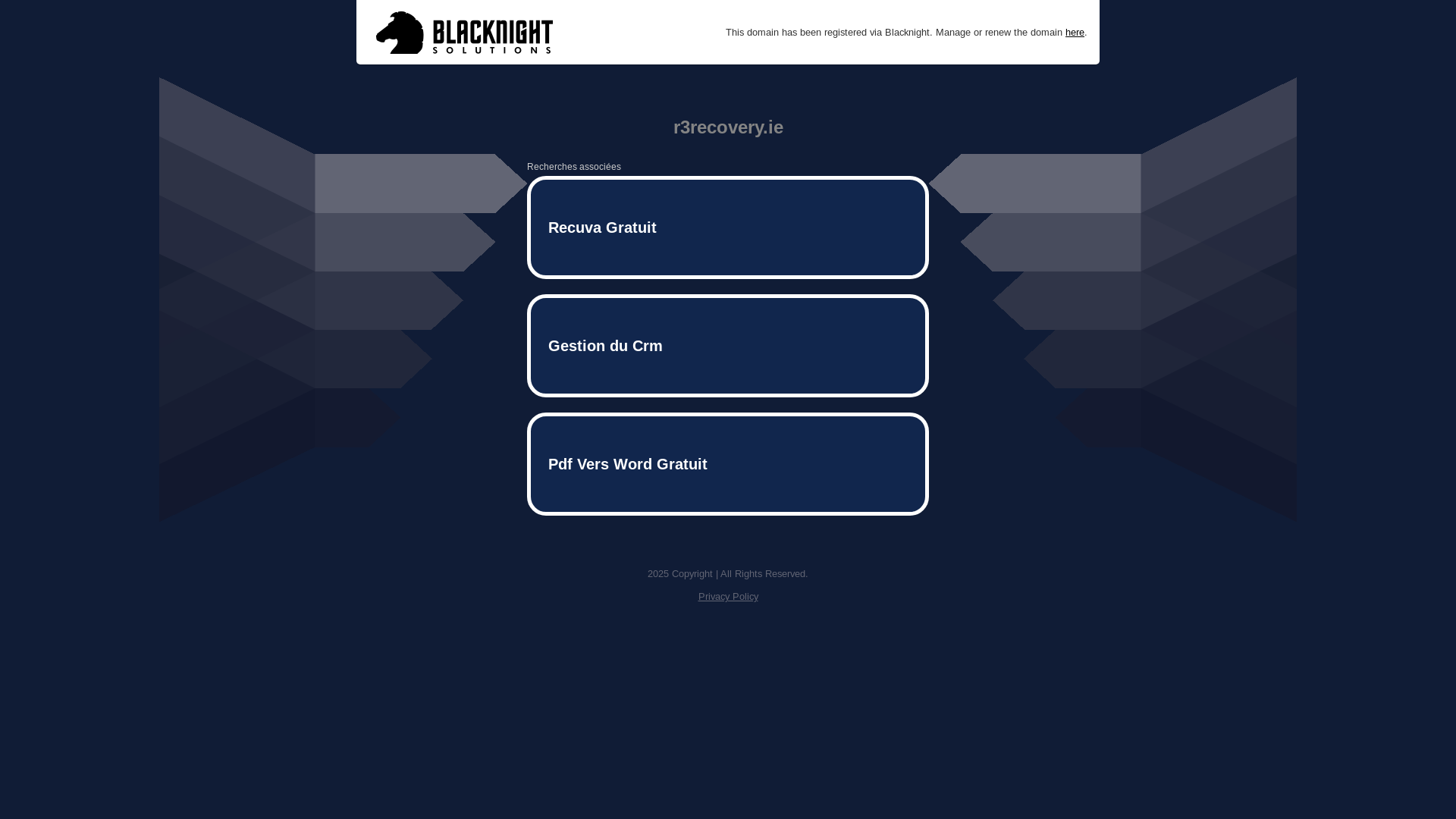 website screenshot of https://r3recovery.ie/