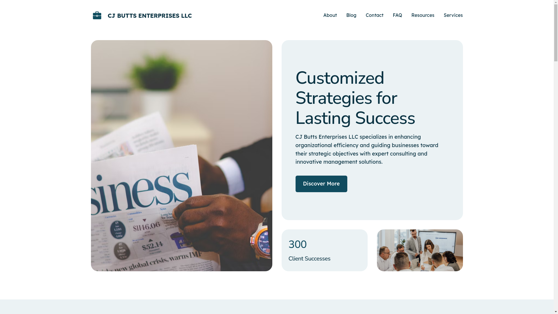 website screenshot of https://cjbuttsenterprises.com/