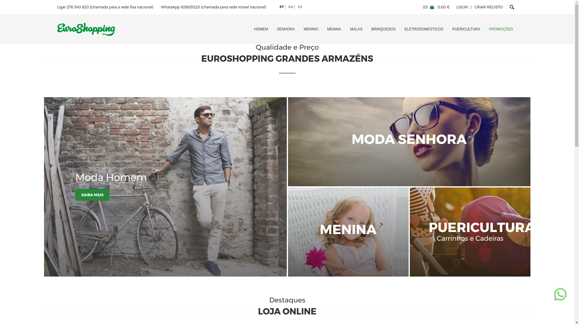 website screenshot of https://euroshopping.pt