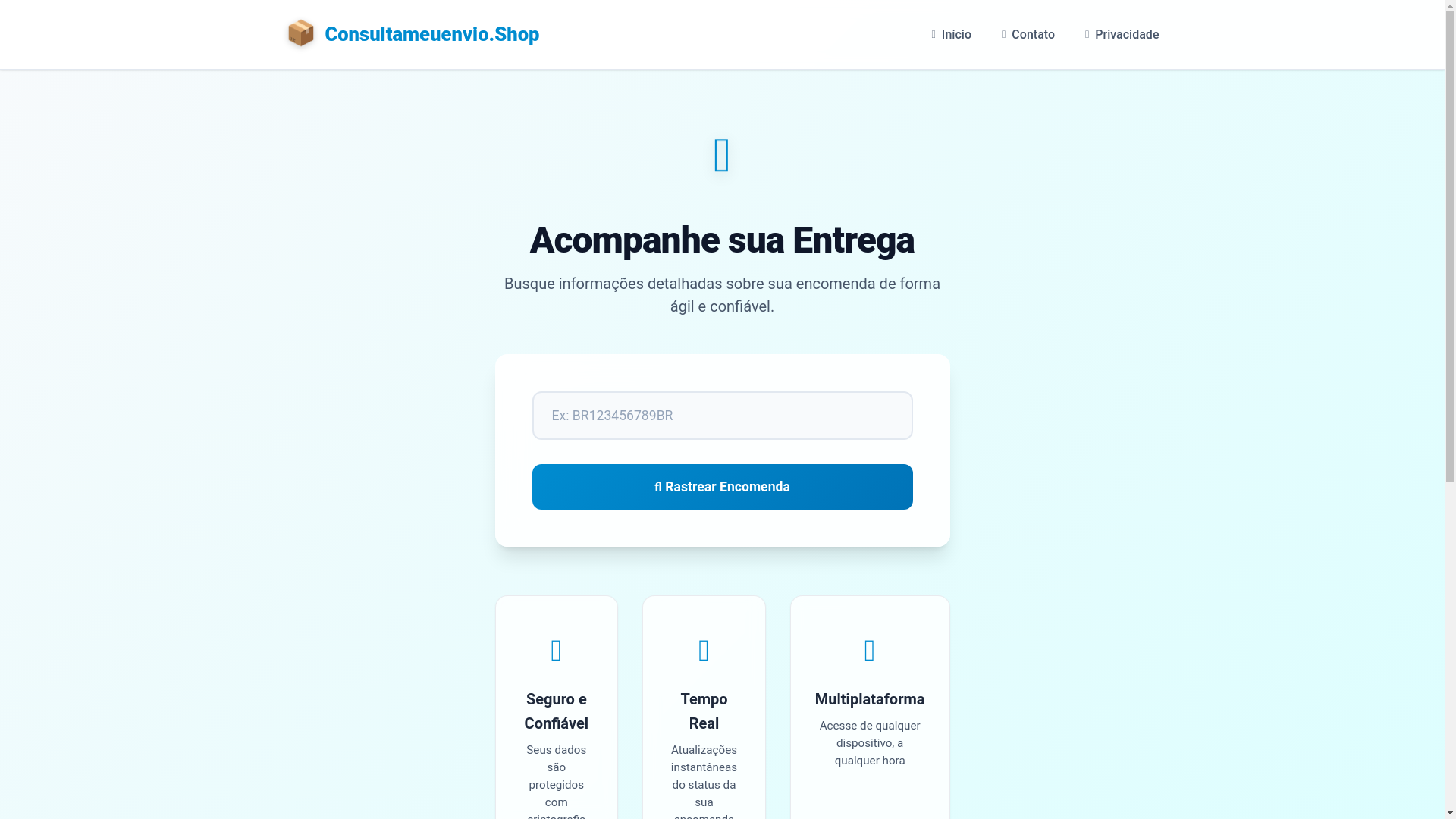 website screenshot of https://consultameuenvio.shop/