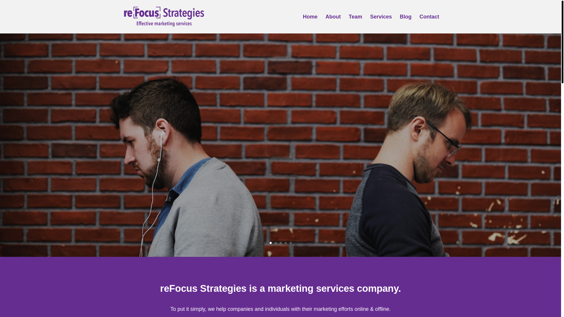 website screenshot of https://refocusstrategies.world/