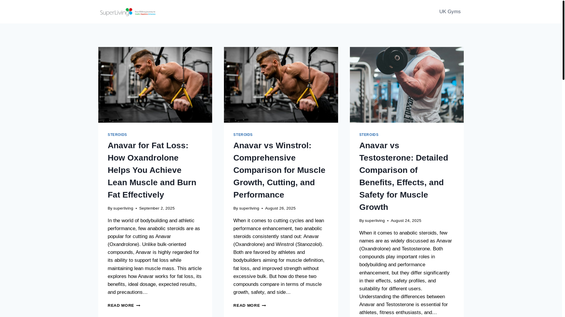 website screenshot of https://superliving.co.uk/