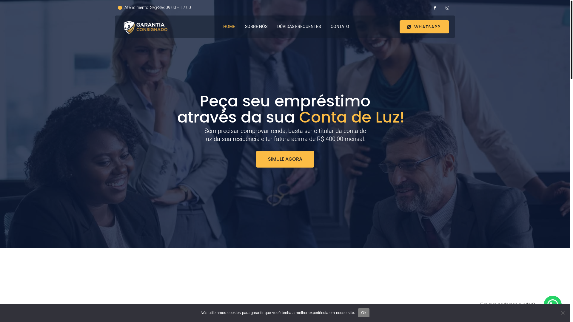 website screenshot of https://garantiaconsignado.com.br/