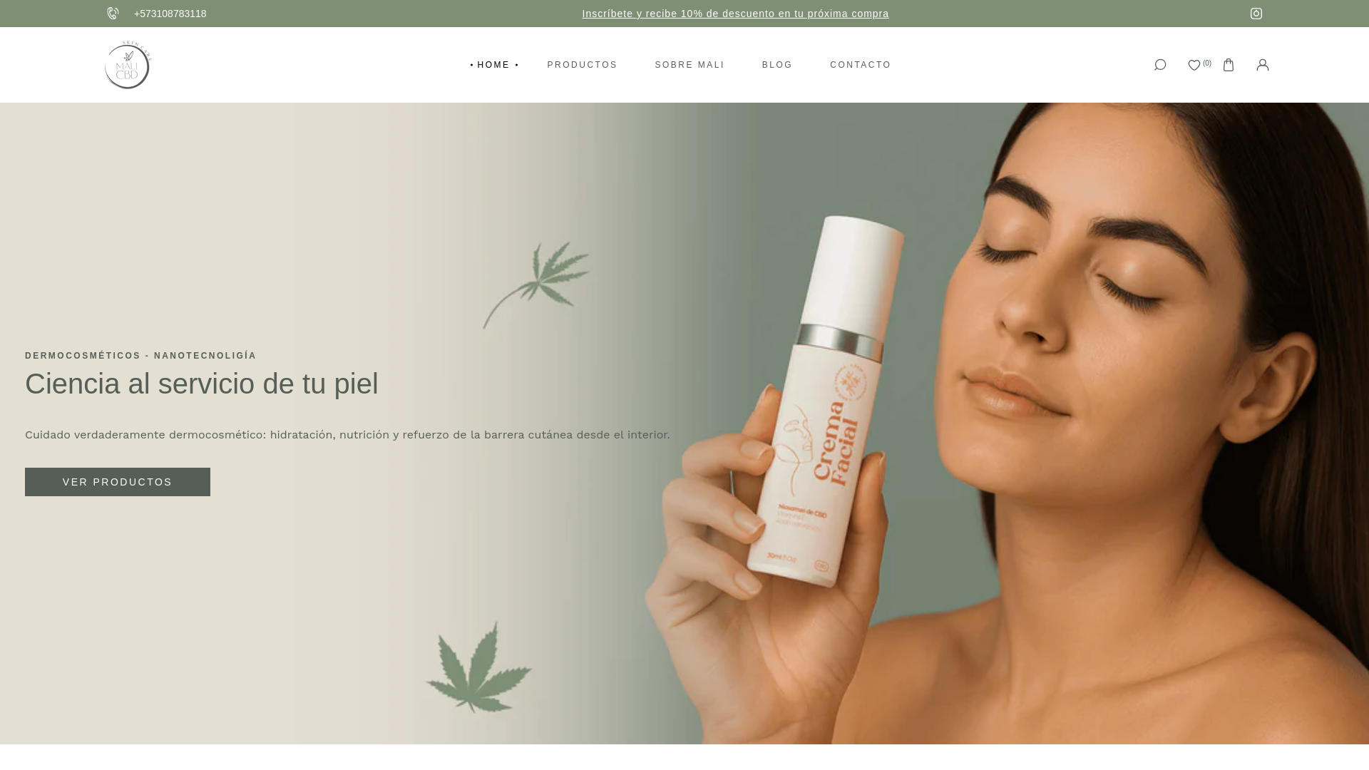 website screenshot of https://maliskincare.co/