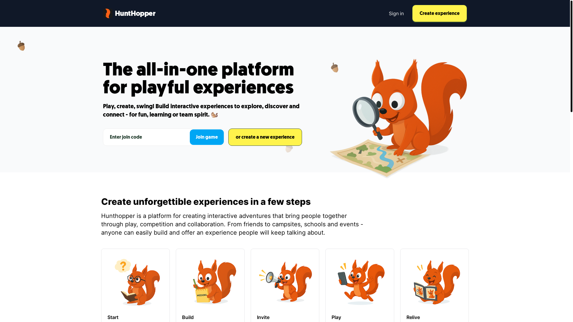 website screenshot of https://hunthopper.com/