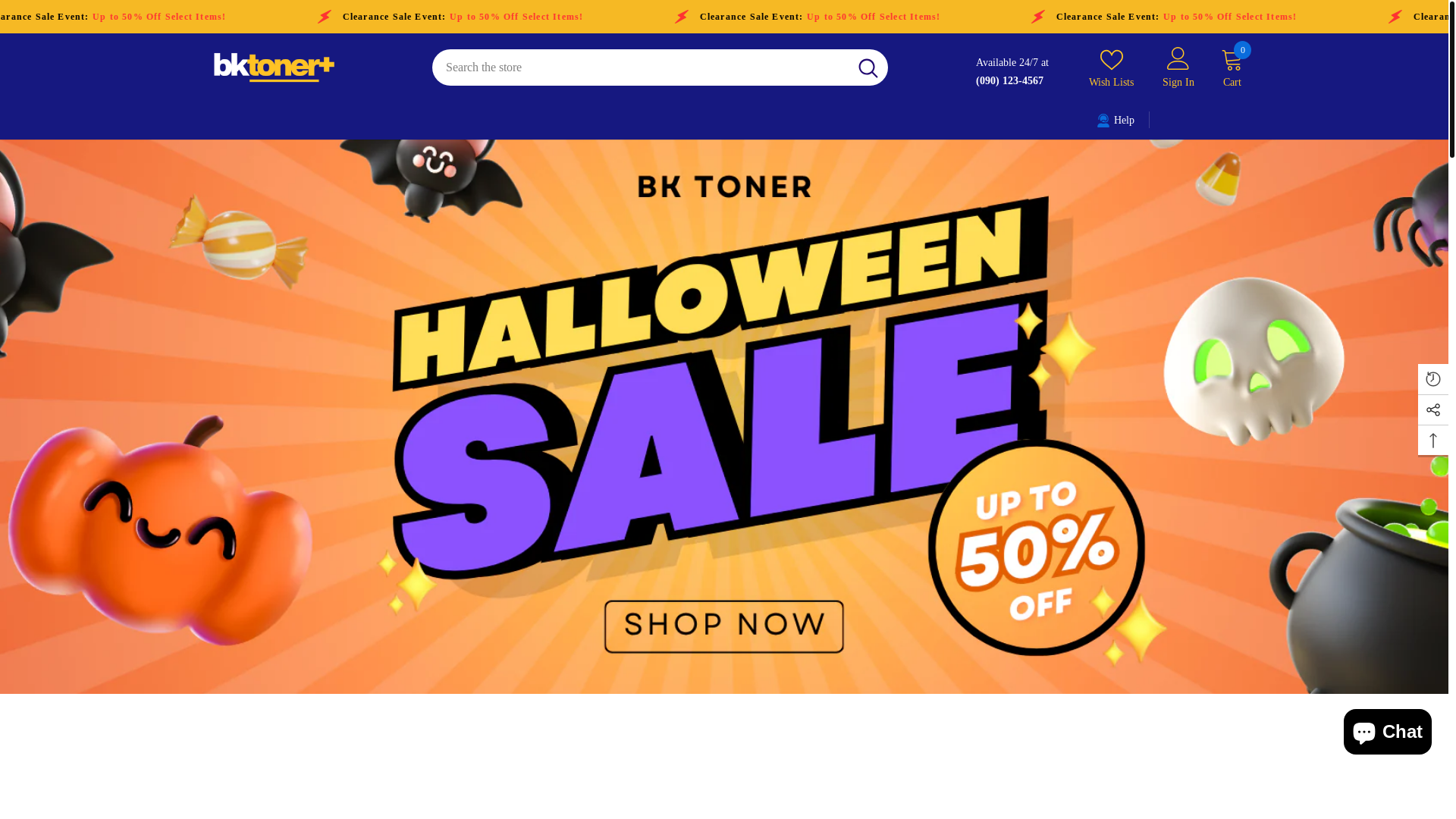 website screenshot of https://bktoner.com/