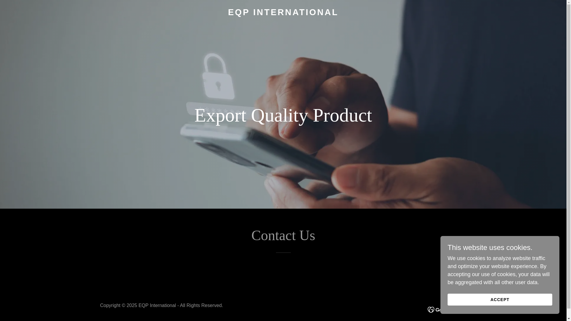 website screenshot of https://eqpinternational.com/