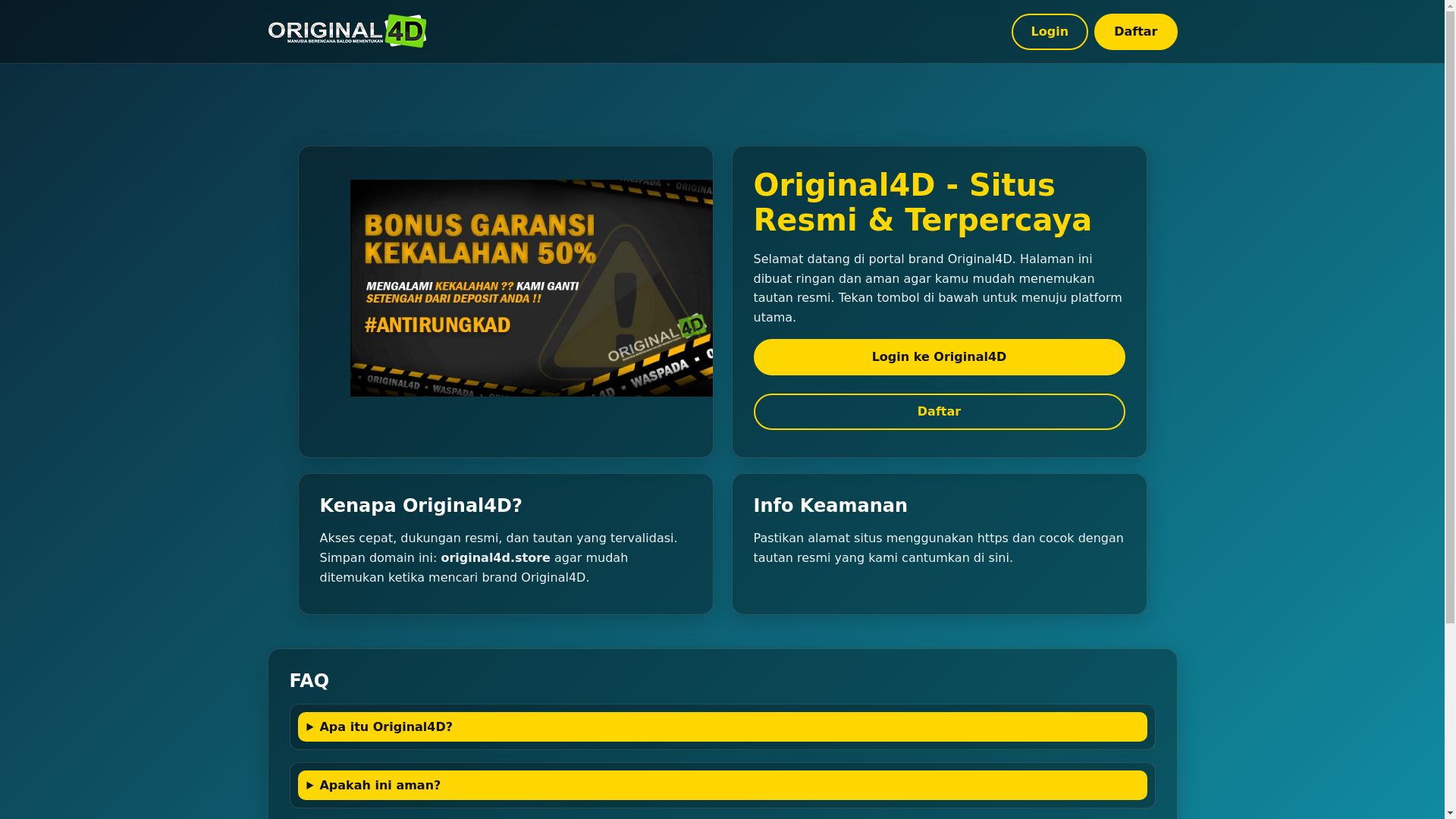 website screenshot of https://original4d.store/