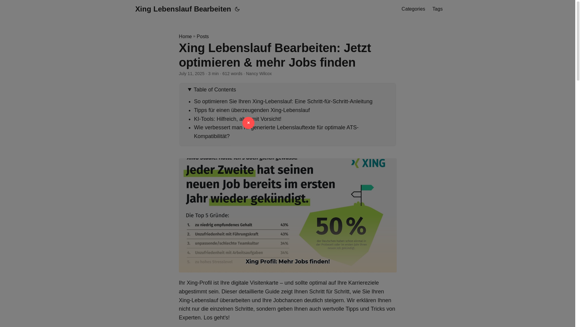 website screenshot of https://xing-lebenslauf-bearbeiten.pages.dev/