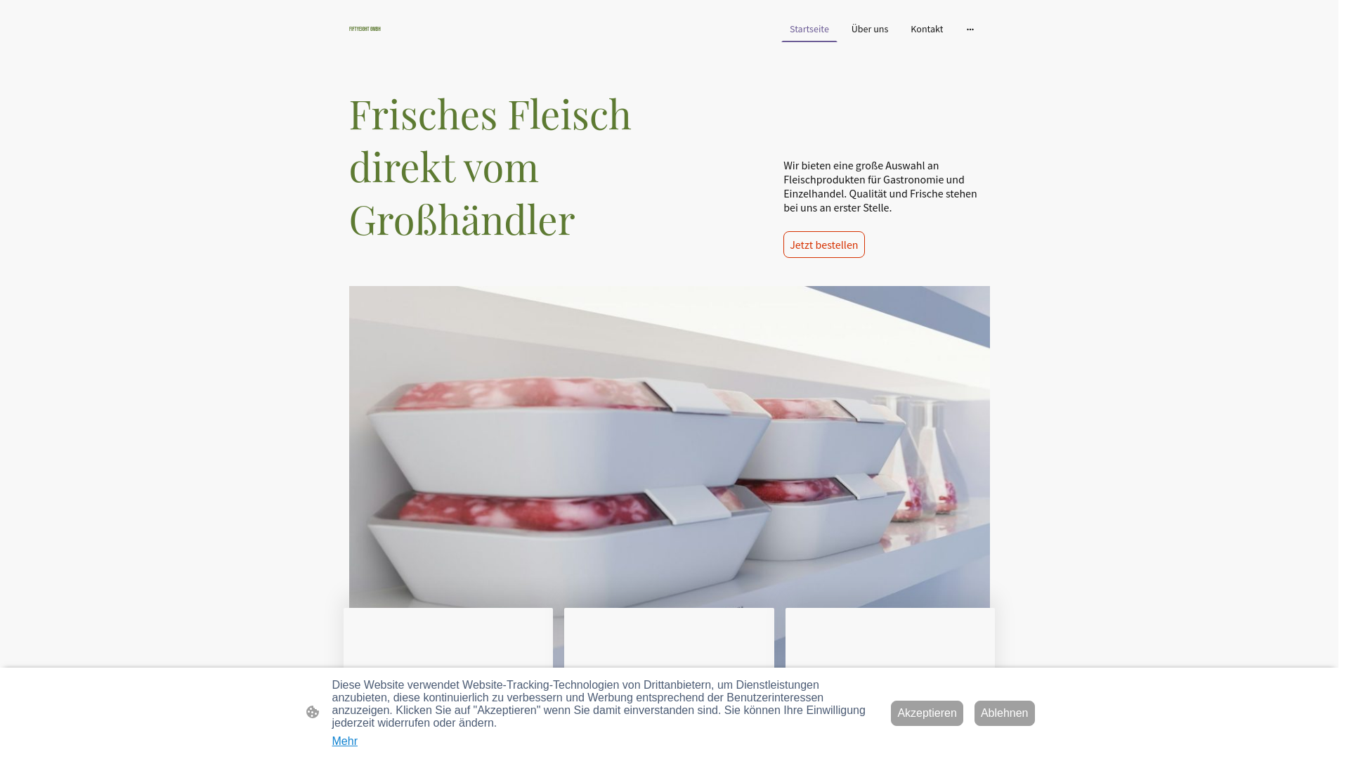 website screenshot of https://fiftyeightfleisch.de/
