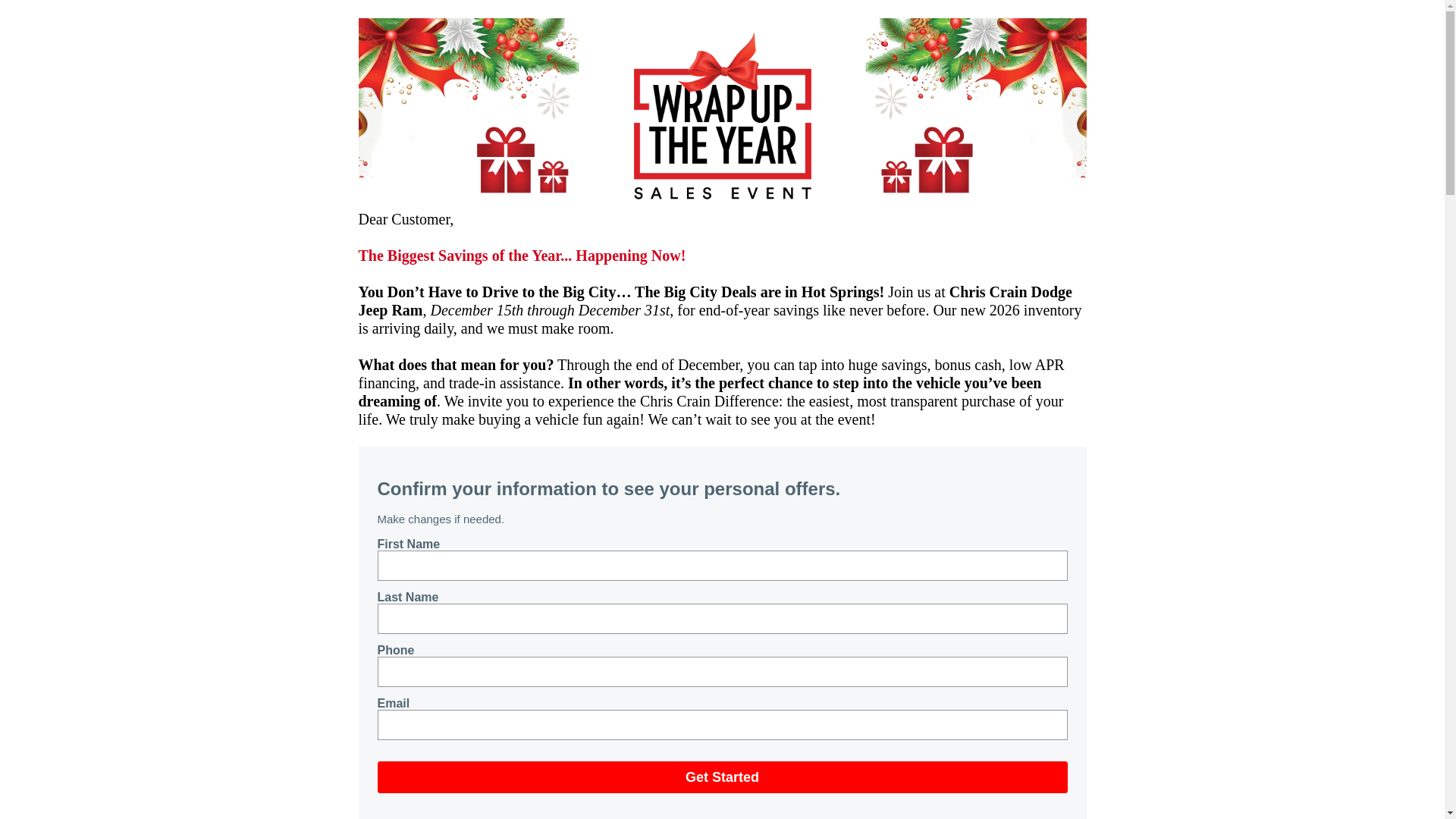 website screenshot of https://yourchriscrain.com/