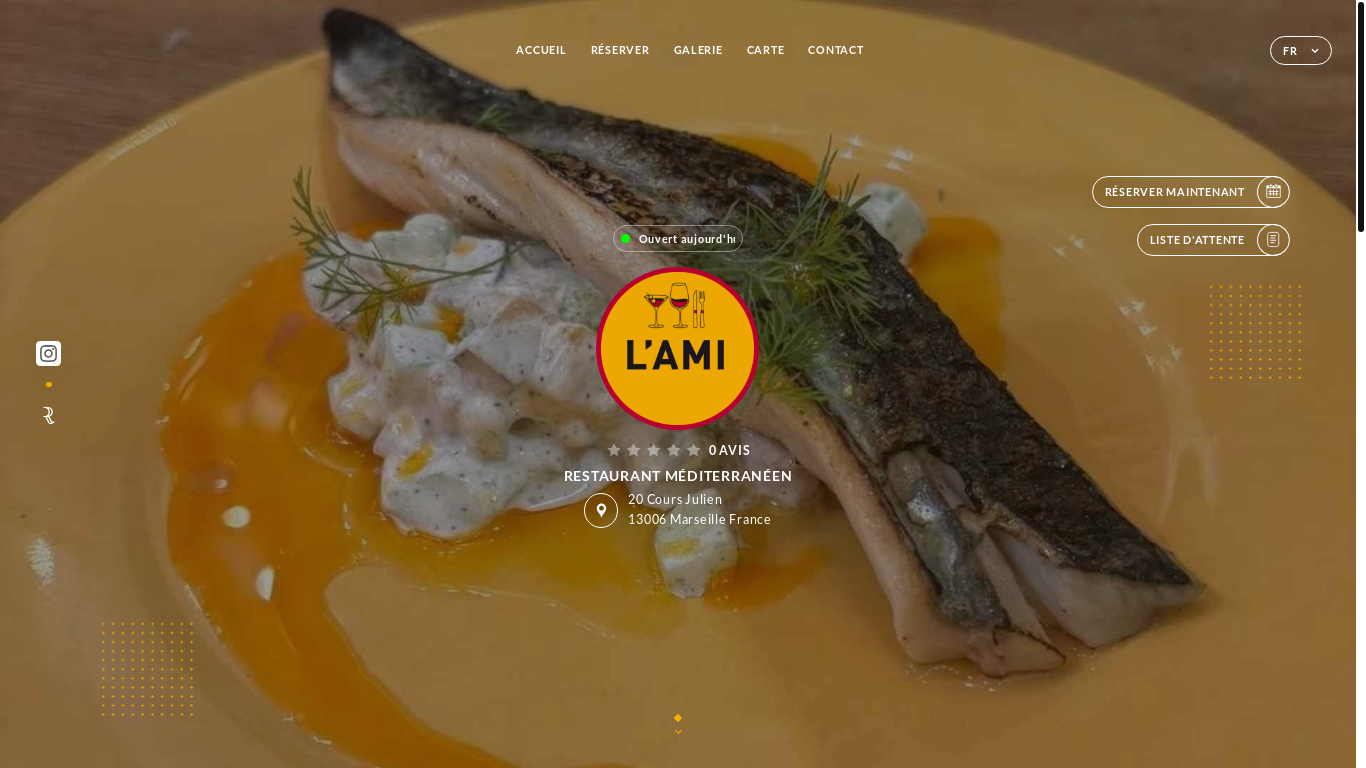 website screenshot of https://restaurantlami.fr/