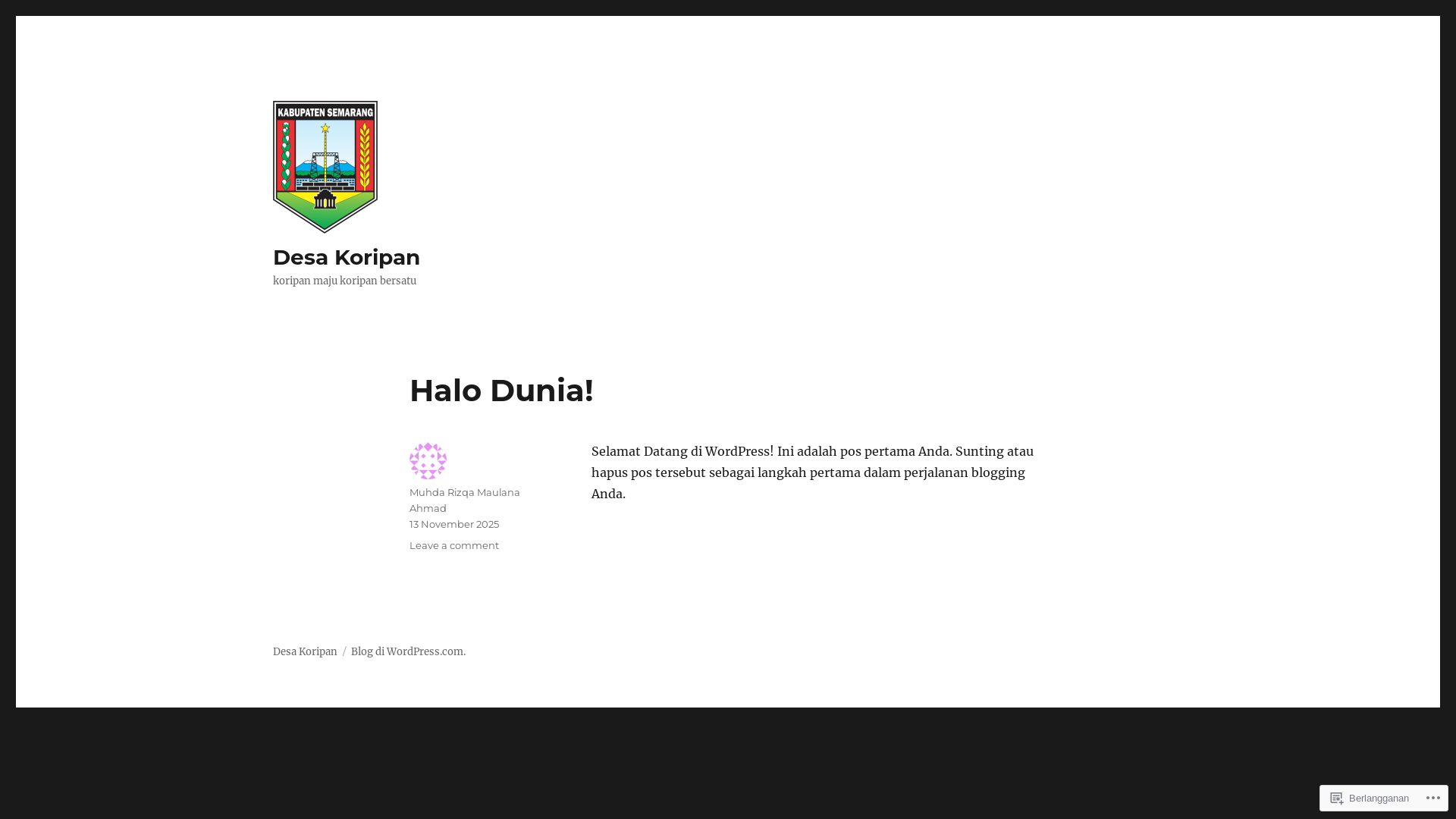 website screenshot of https://desakoripan.org/