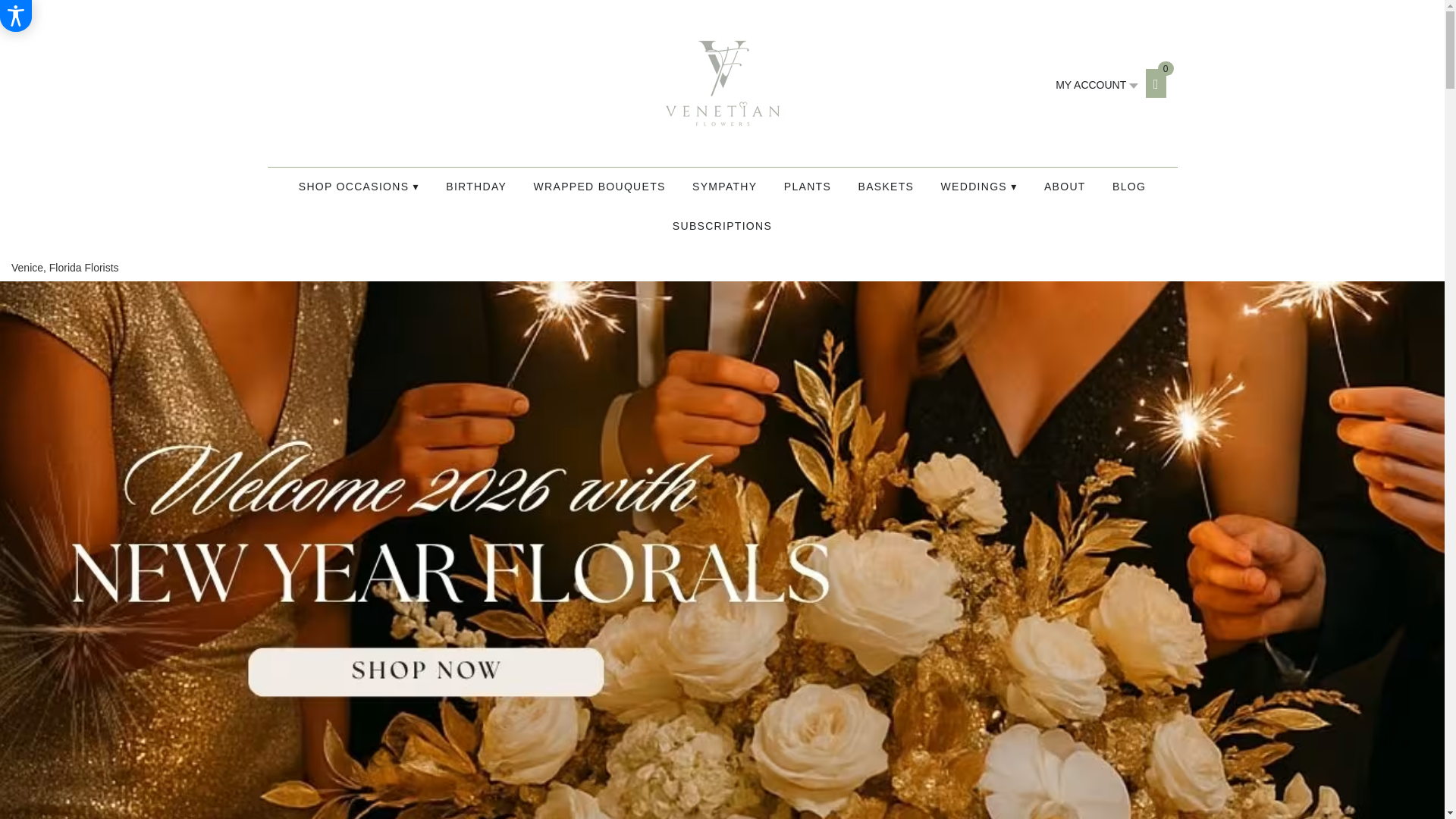 website screenshot of https://venetianflowers.com/