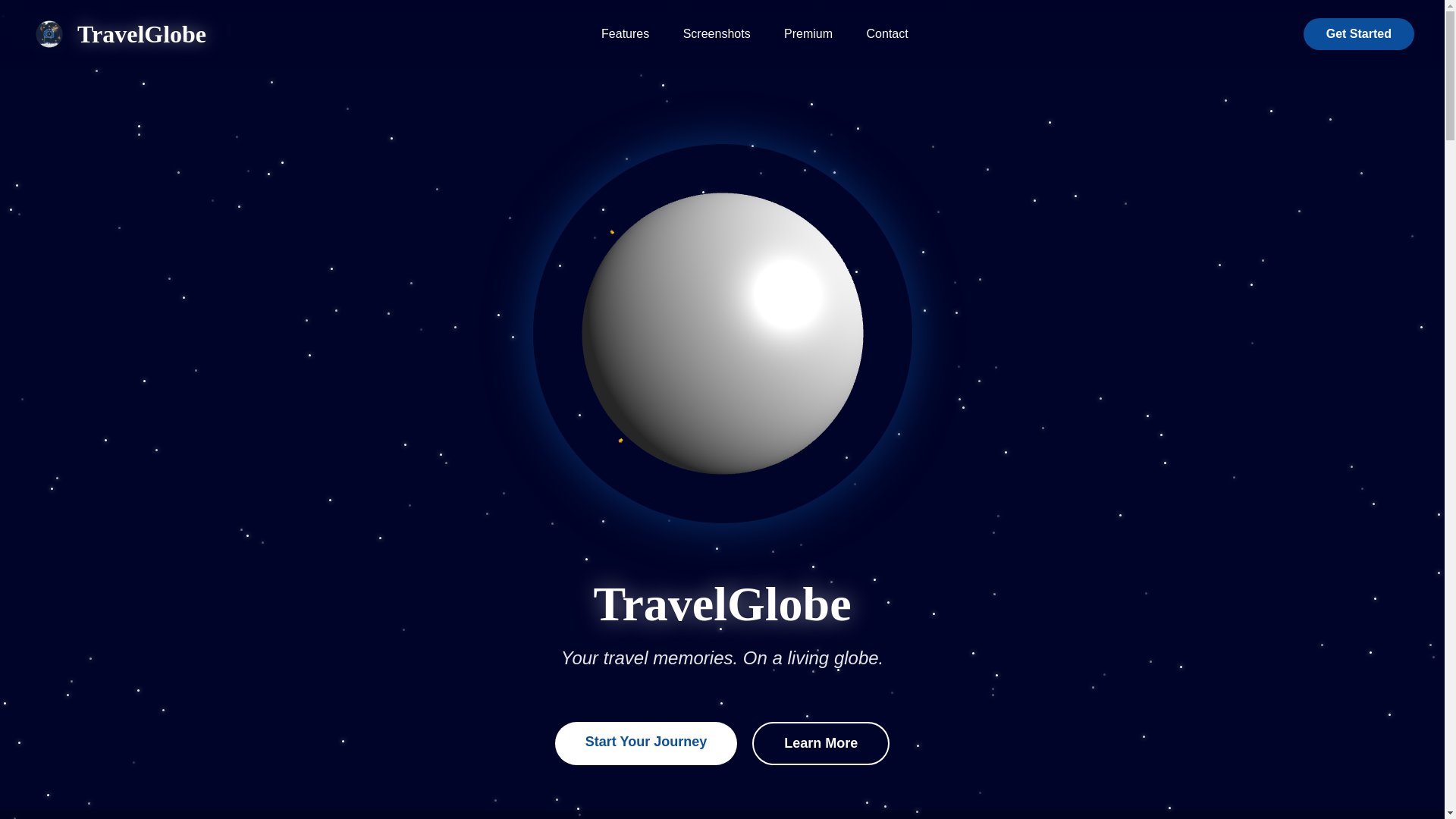website screenshot of https://travelglobe.app/