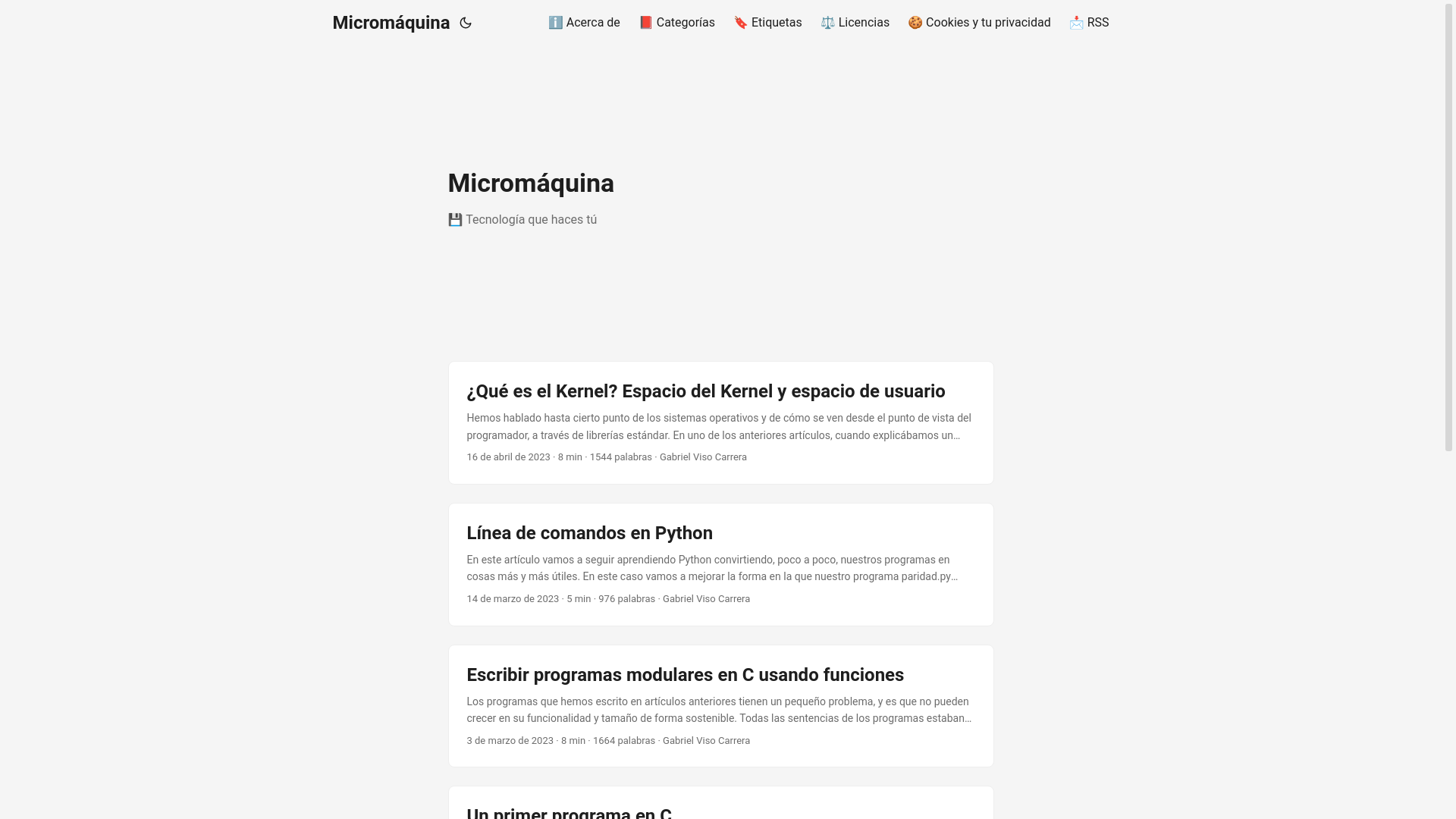 website screenshot of https://micromaquina.pages.dev/