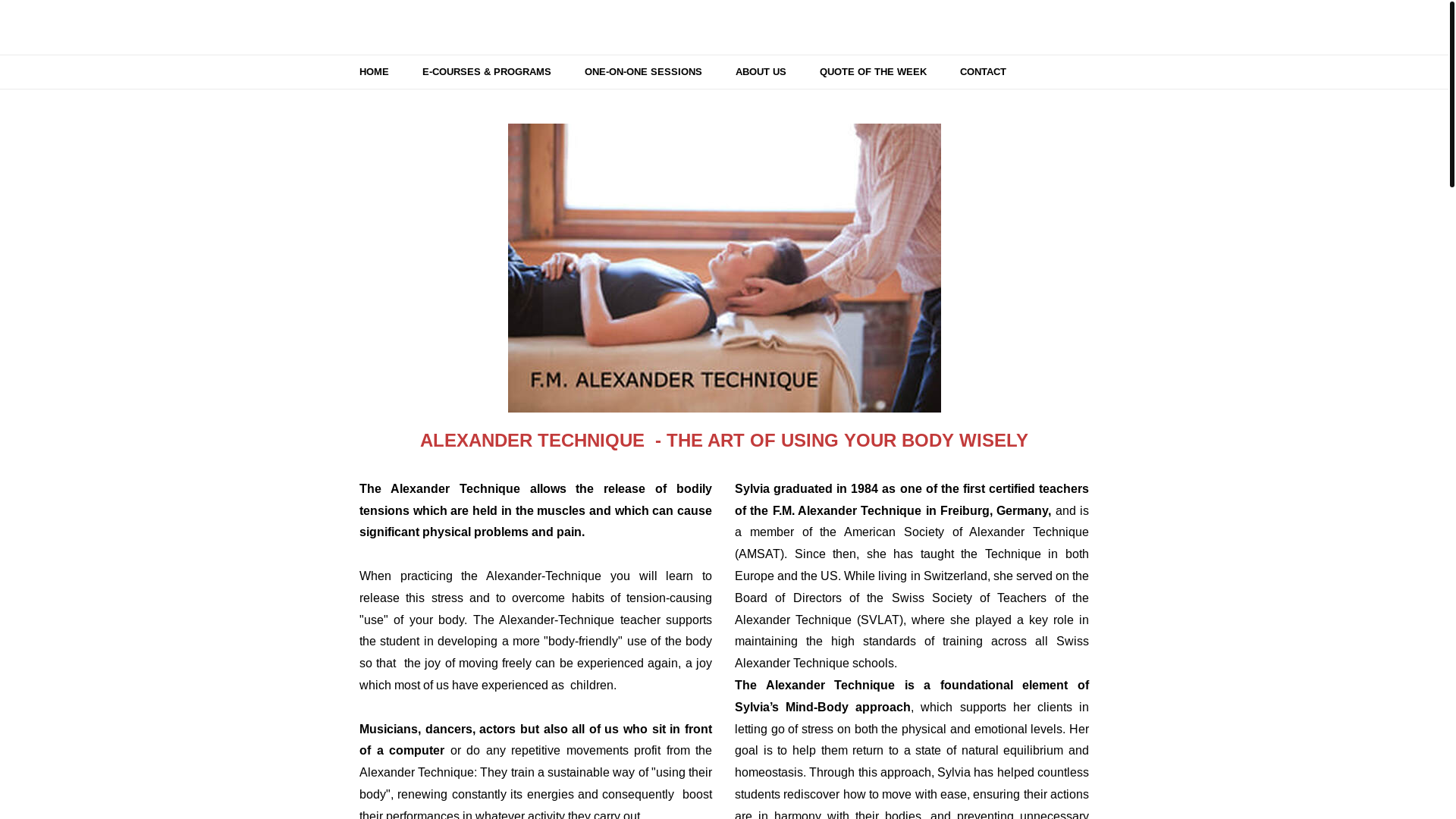 website screenshot of https://alexandertechniquenaples.com/