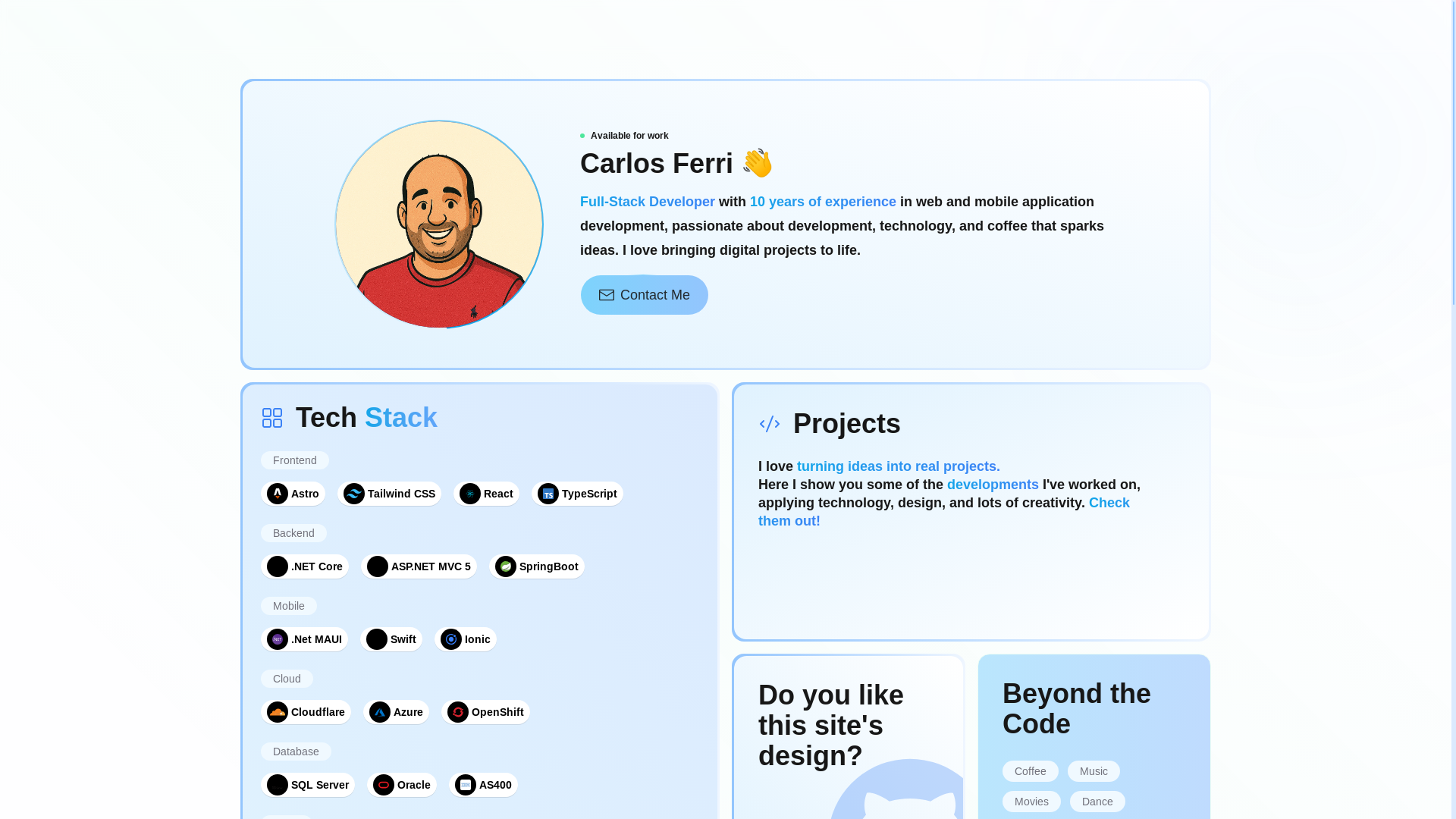 website screenshot of https://carlosferri-dev.pages.dev/