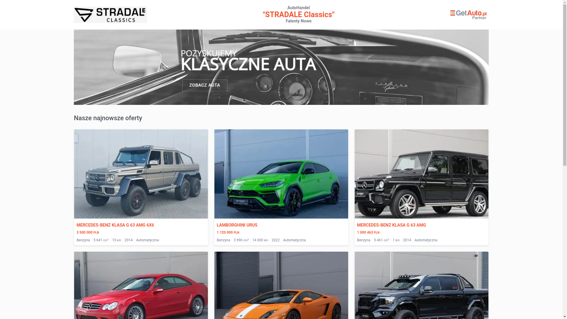 website screenshot of https://stradale-classic.pl/