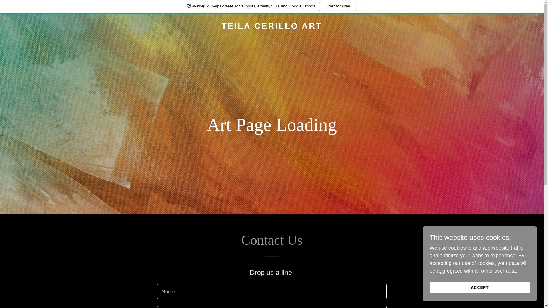website screenshot of https://teilacerilloart.com/