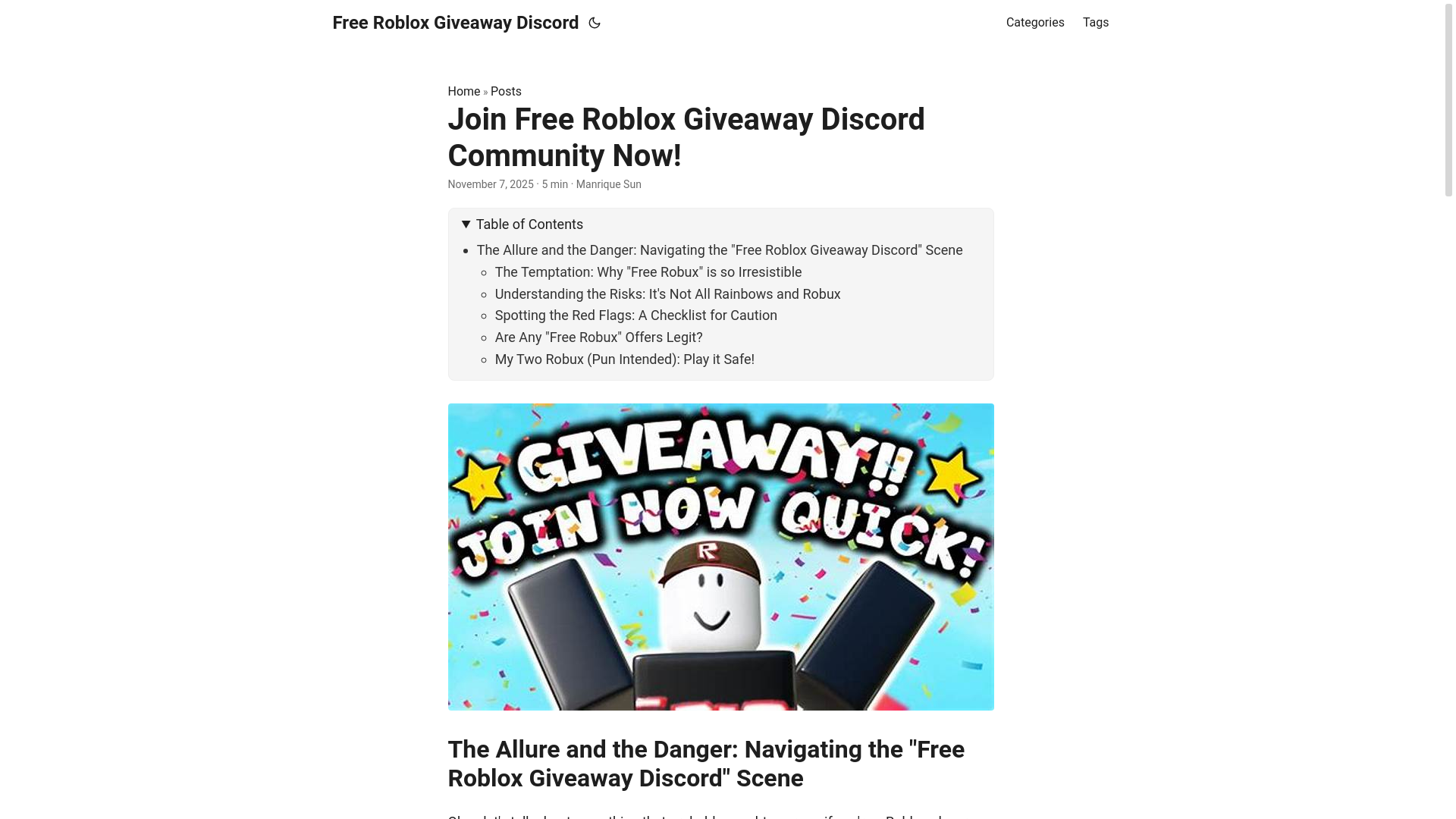 website screenshot of https://free-roblox-giveaway-discord.pages.dev/