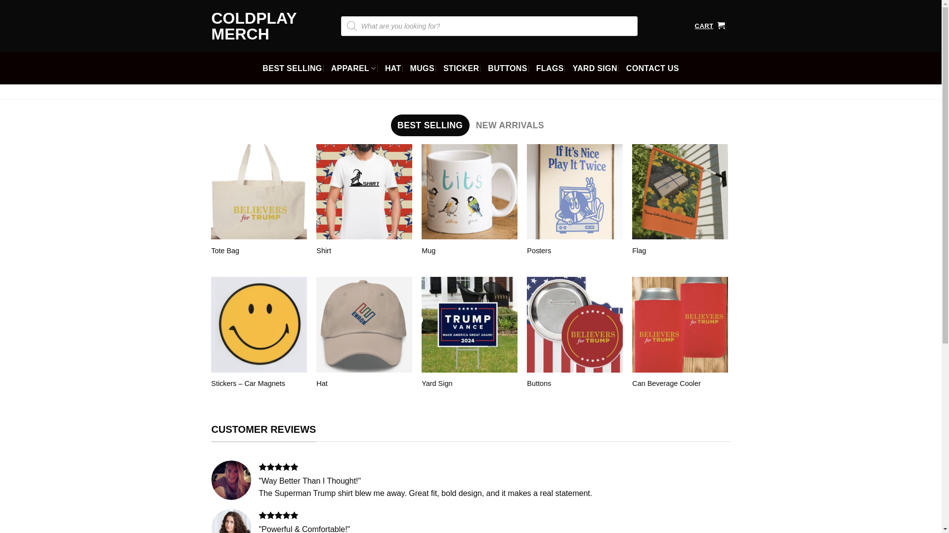website screenshot of https://coldplaymerch.store/