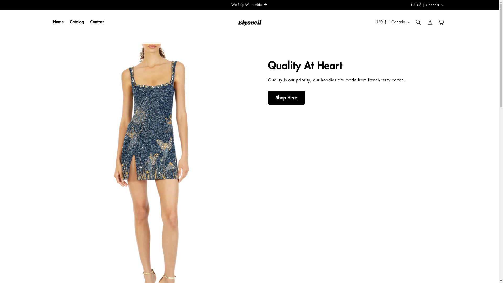 website screenshot of https://elysveil.com/