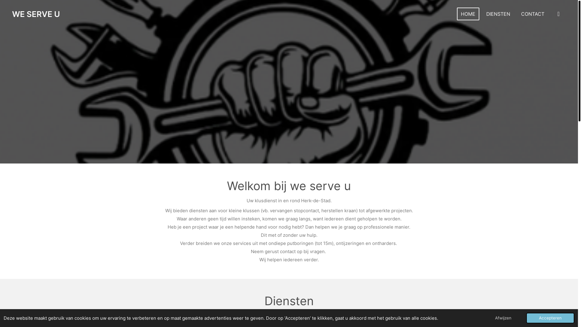 website screenshot of https://we-serve-u.be/