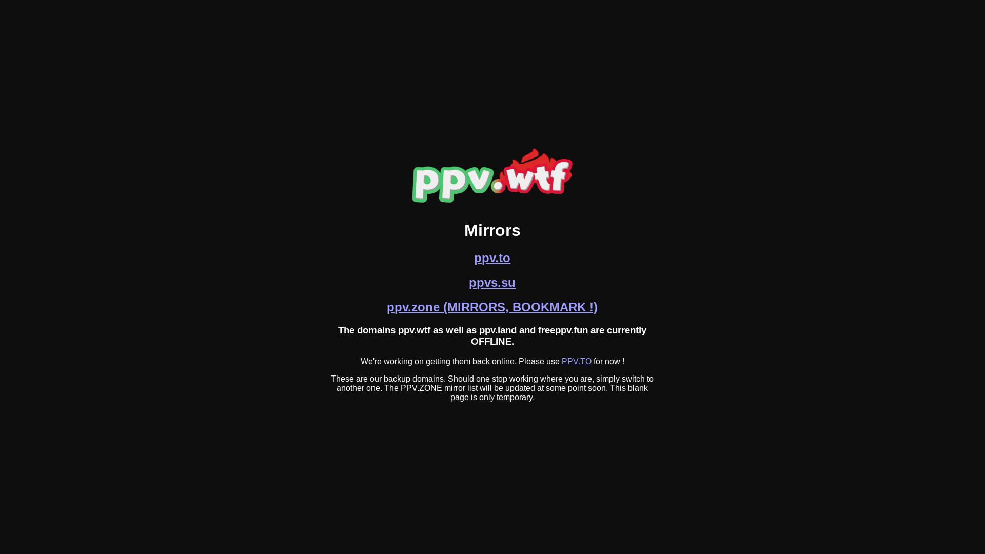 website screenshot of https://ppv.zone