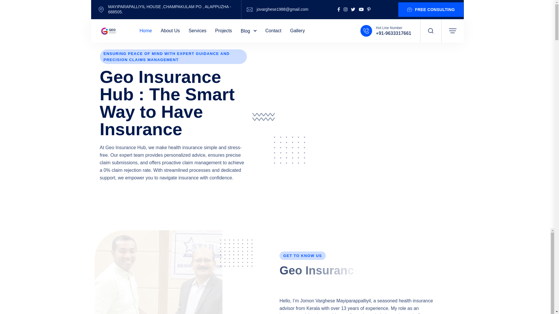 website screenshot of https://geoinsurancehub.in/