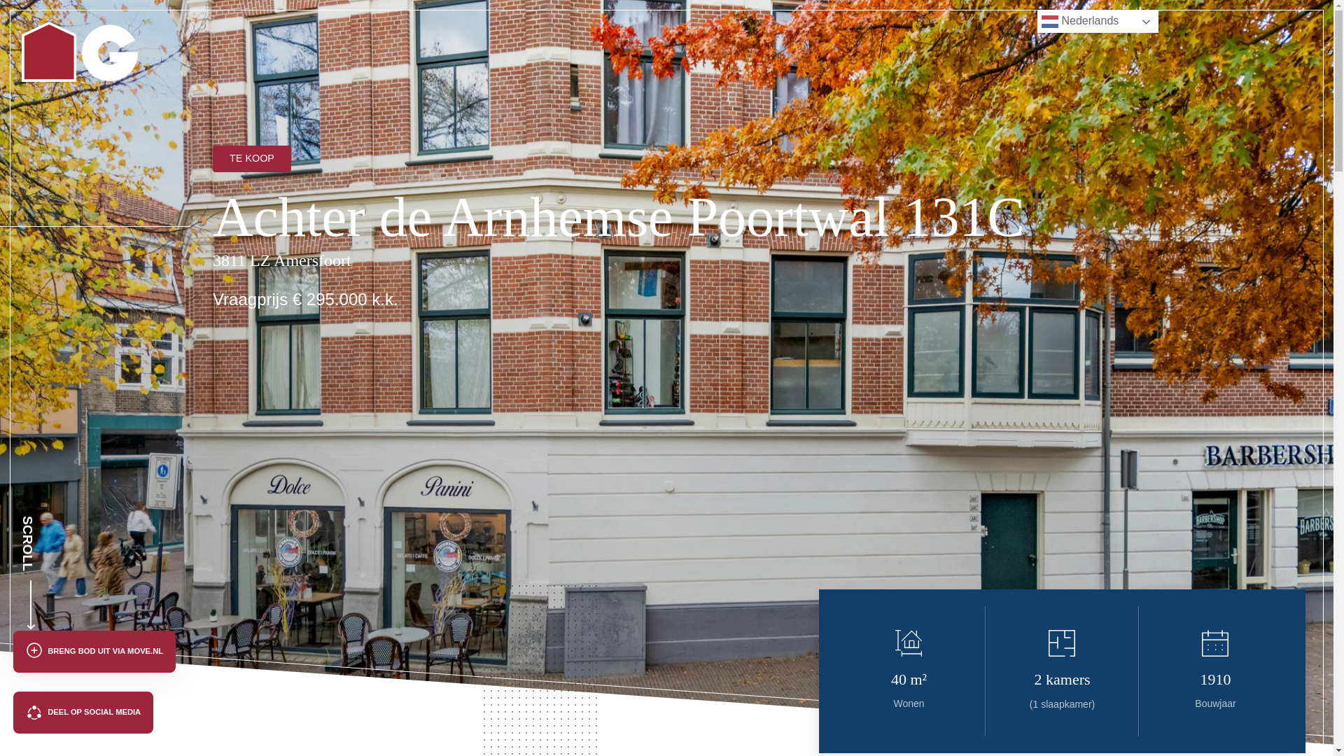 website screenshot of https://achterdearnhemsepoortwal131camersfoort.nl/