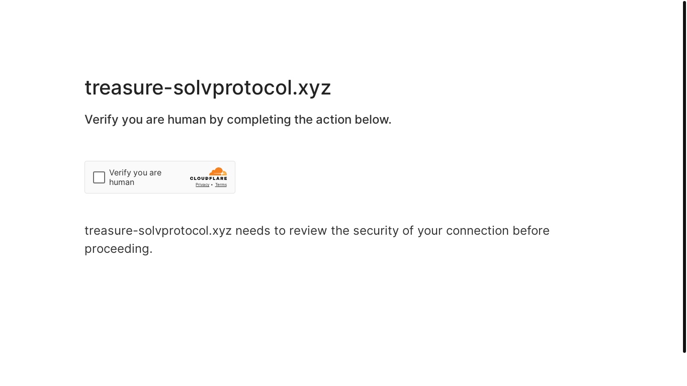 website screenshot of https://treasure-solvprotocol.xyz/