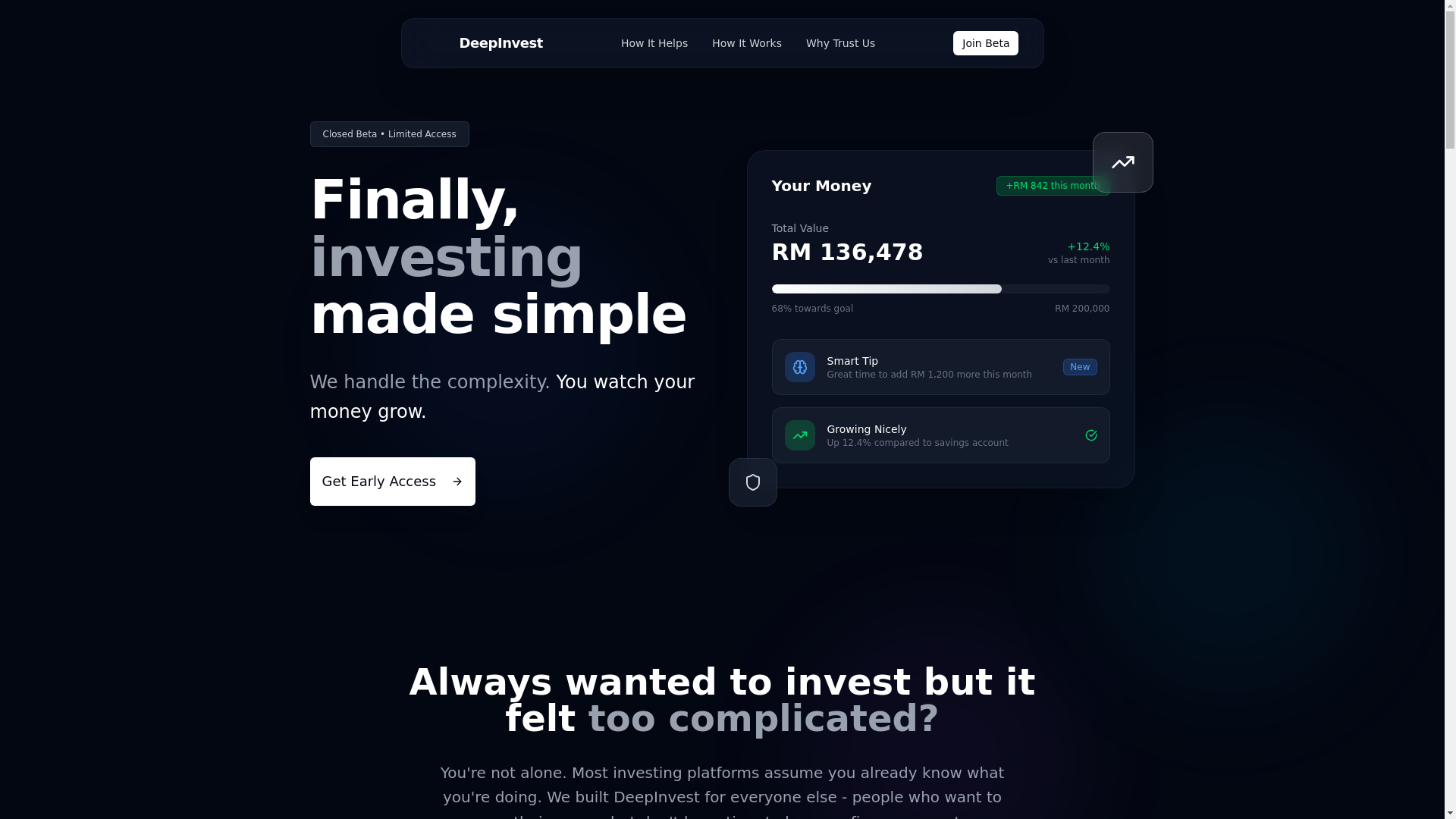 website screenshot of https://deepinvest.my/