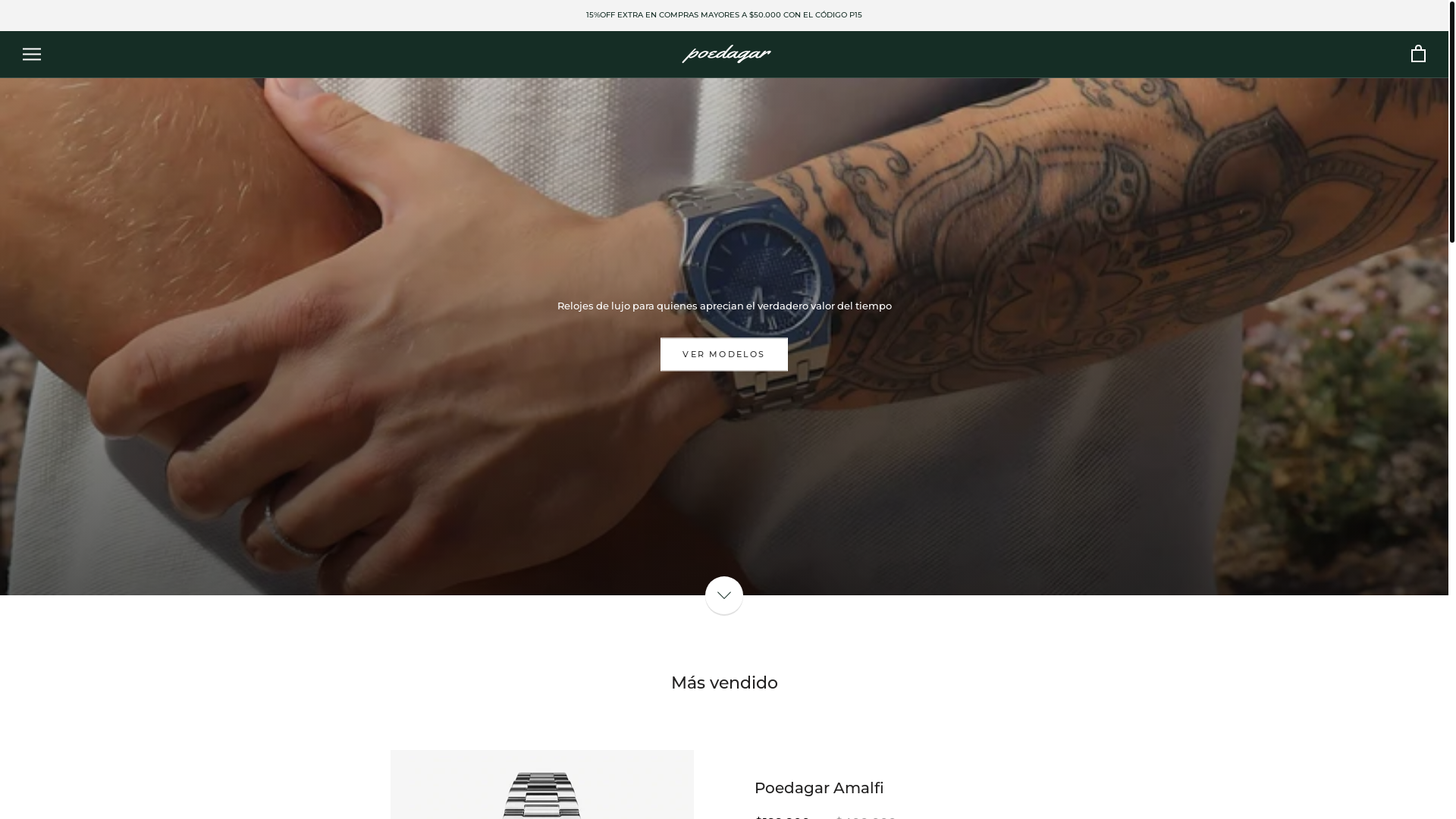 website screenshot of https://poedagaroficial.com.co/