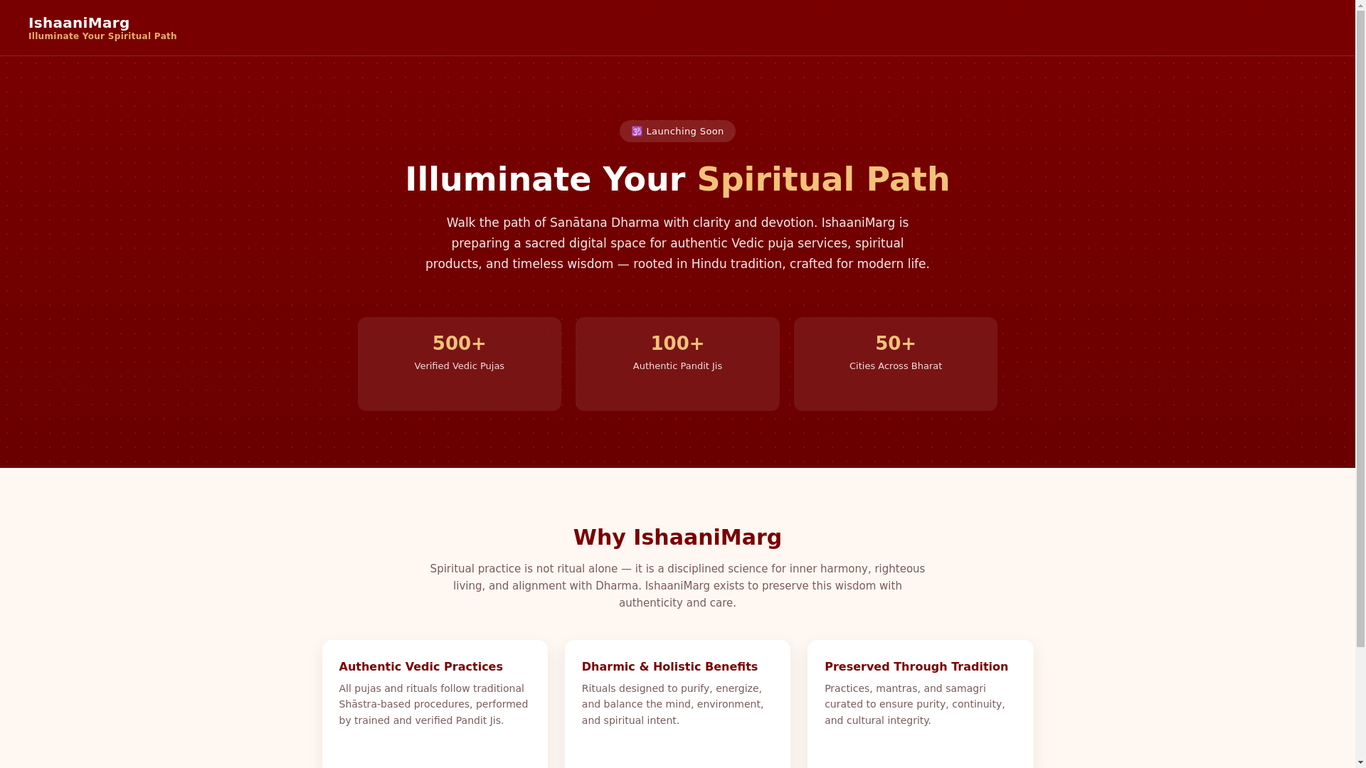 website screenshot of https://ishaanimarg.com/