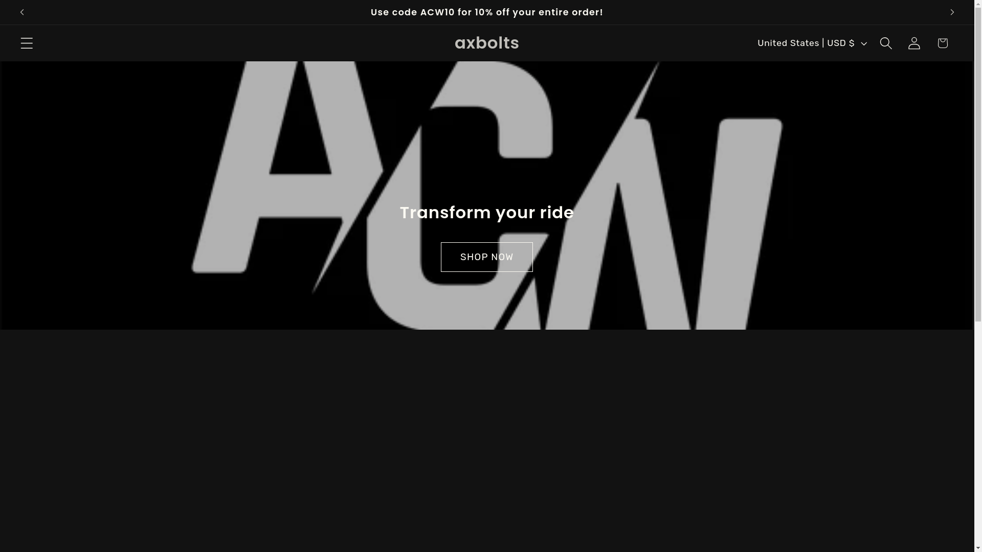 website screenshot of https://axbolts.com/
