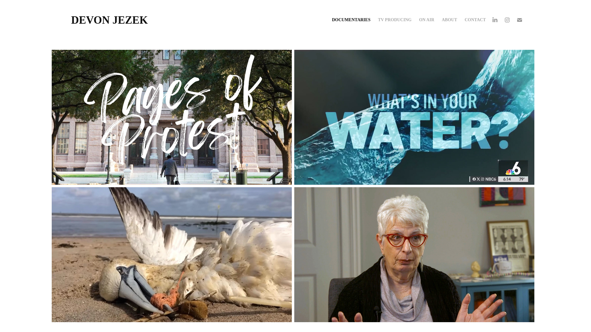 website screenshot of https://devonjezek.com/