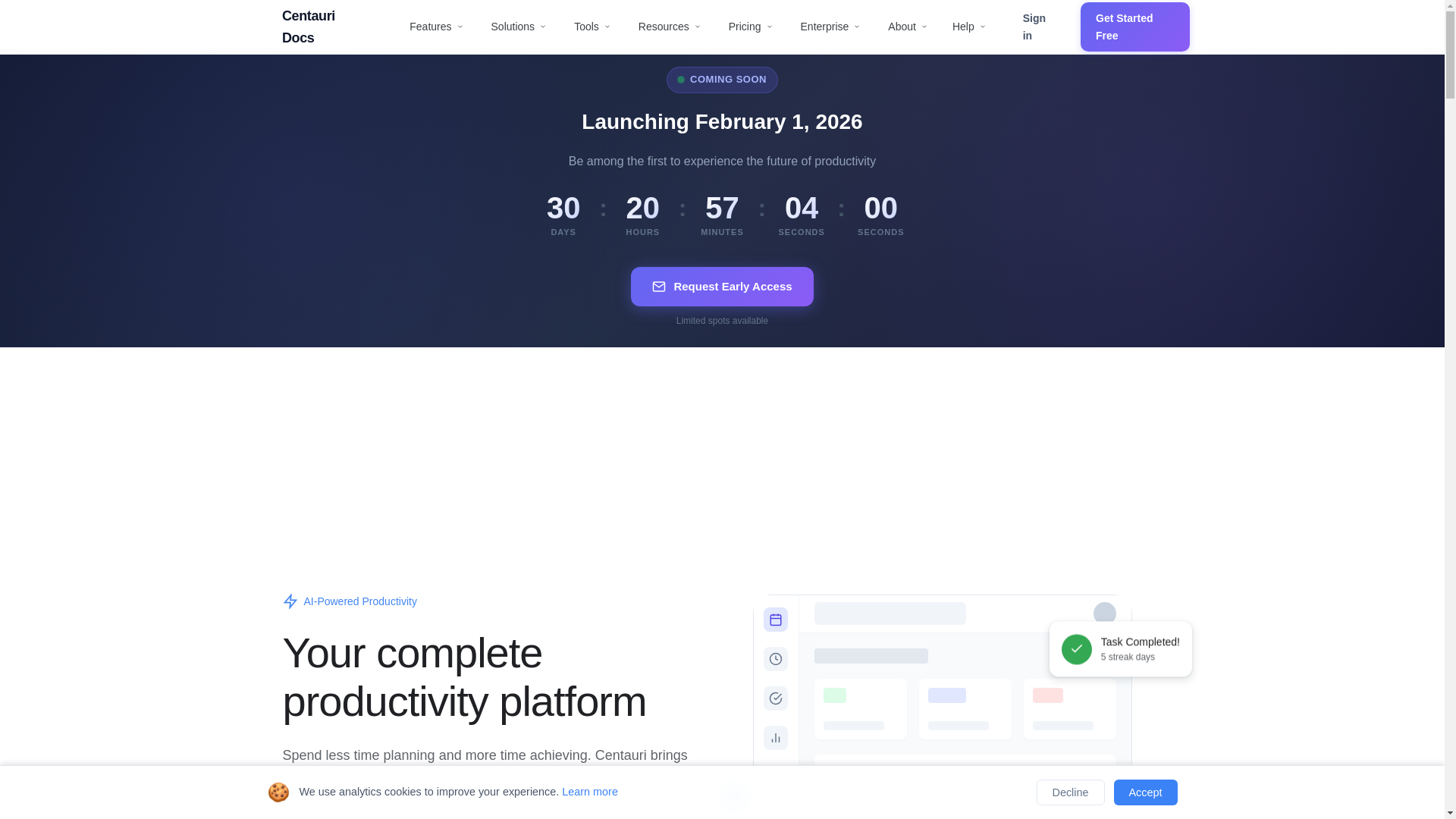website screenshot of https://centauri-main.pages.dev/