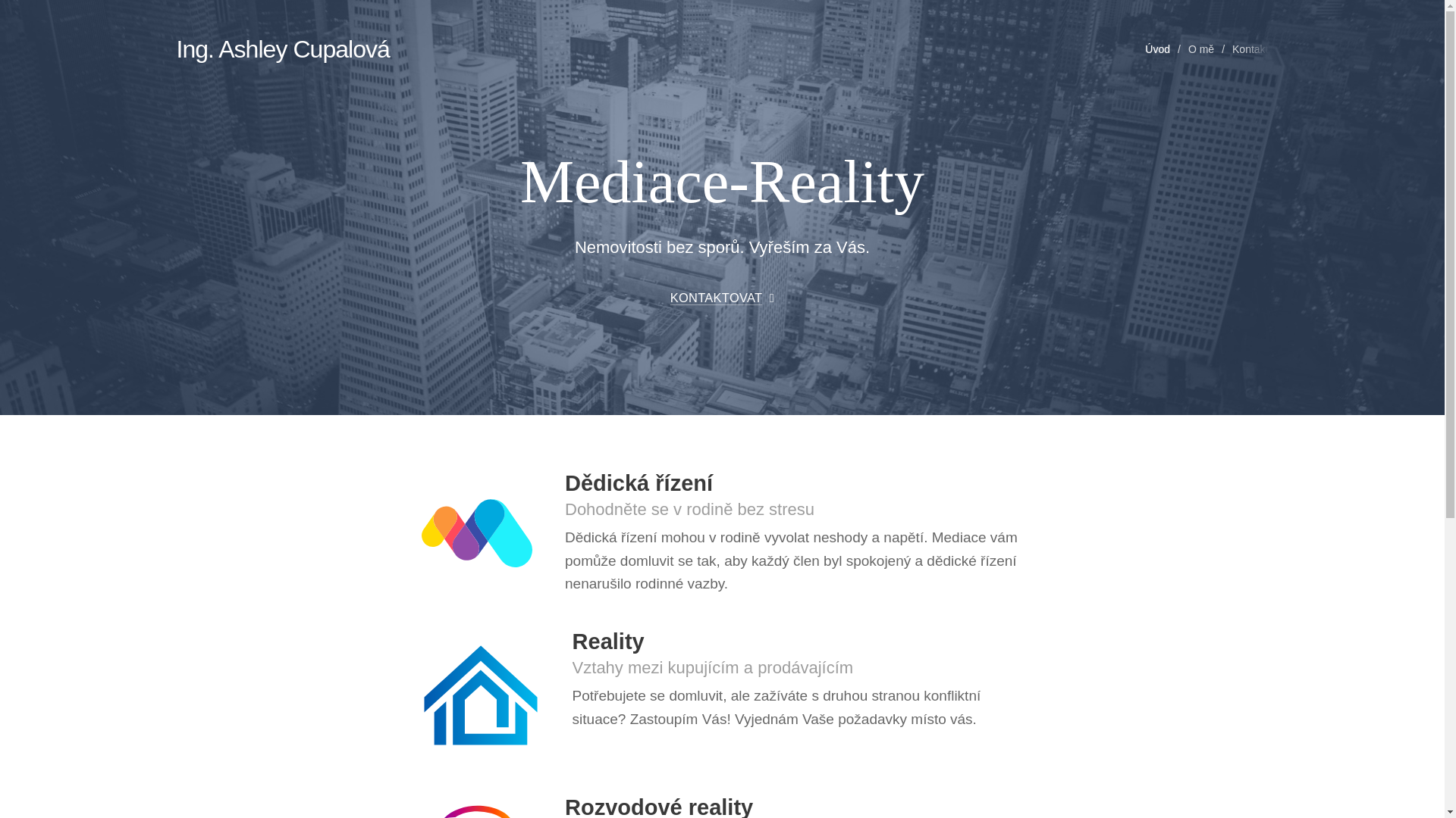 website screenshot of https://mediace-real.cz/