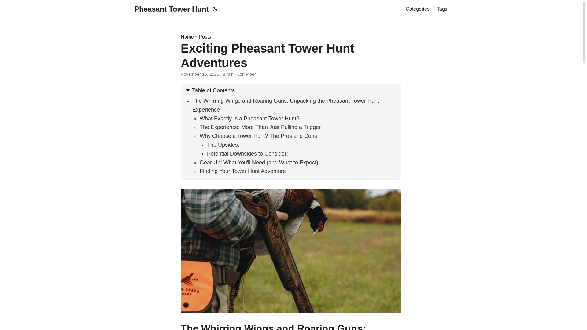 website screenshot of https://pheasanttowerhunt.pages.dev/