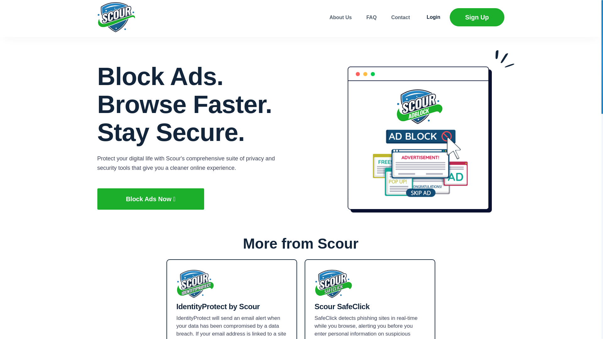 website screenshot of http://www.scour.com/