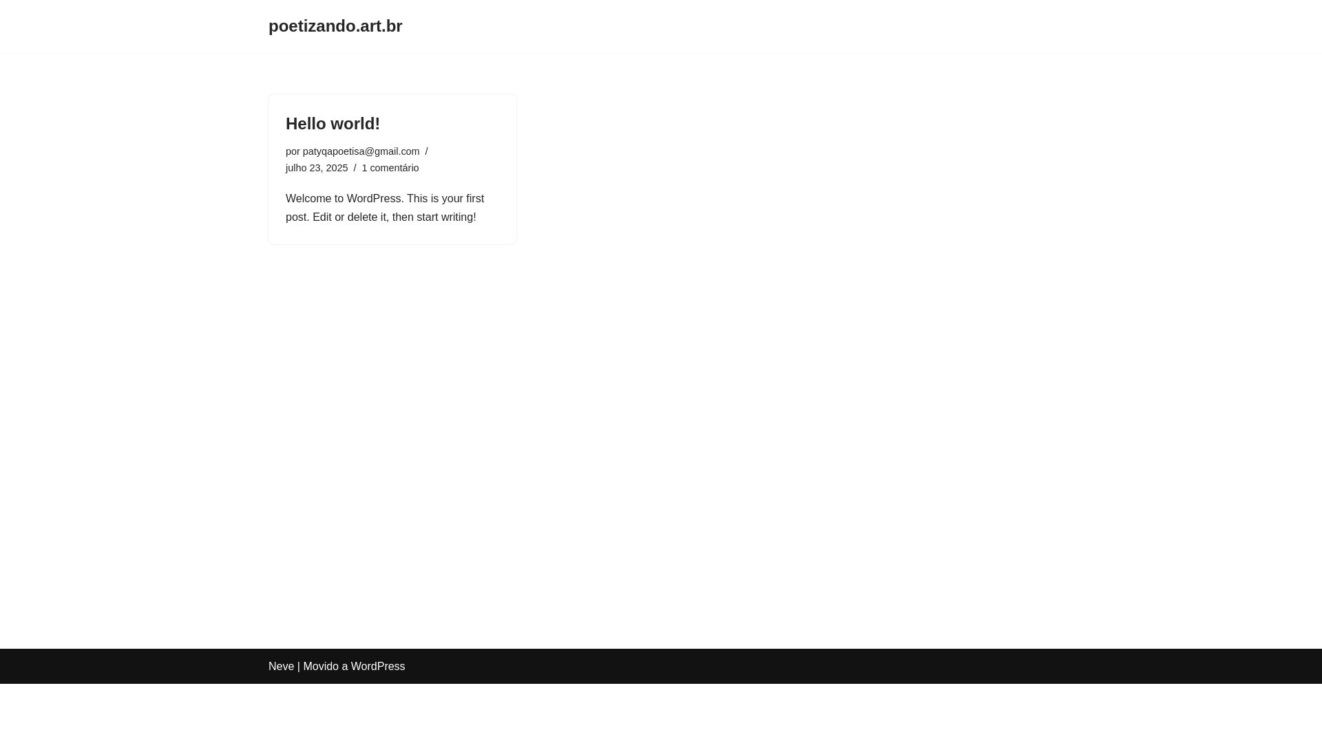 website screenshot of https://poetizando.art.br/