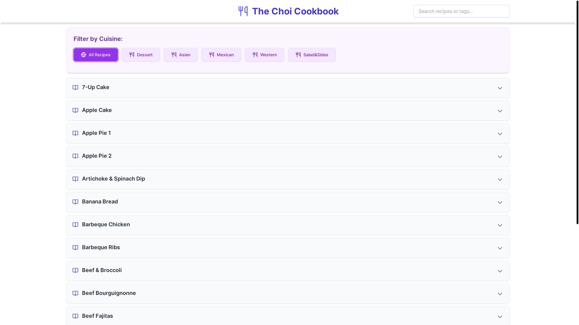 website screenshot of https://choicookbook.com/