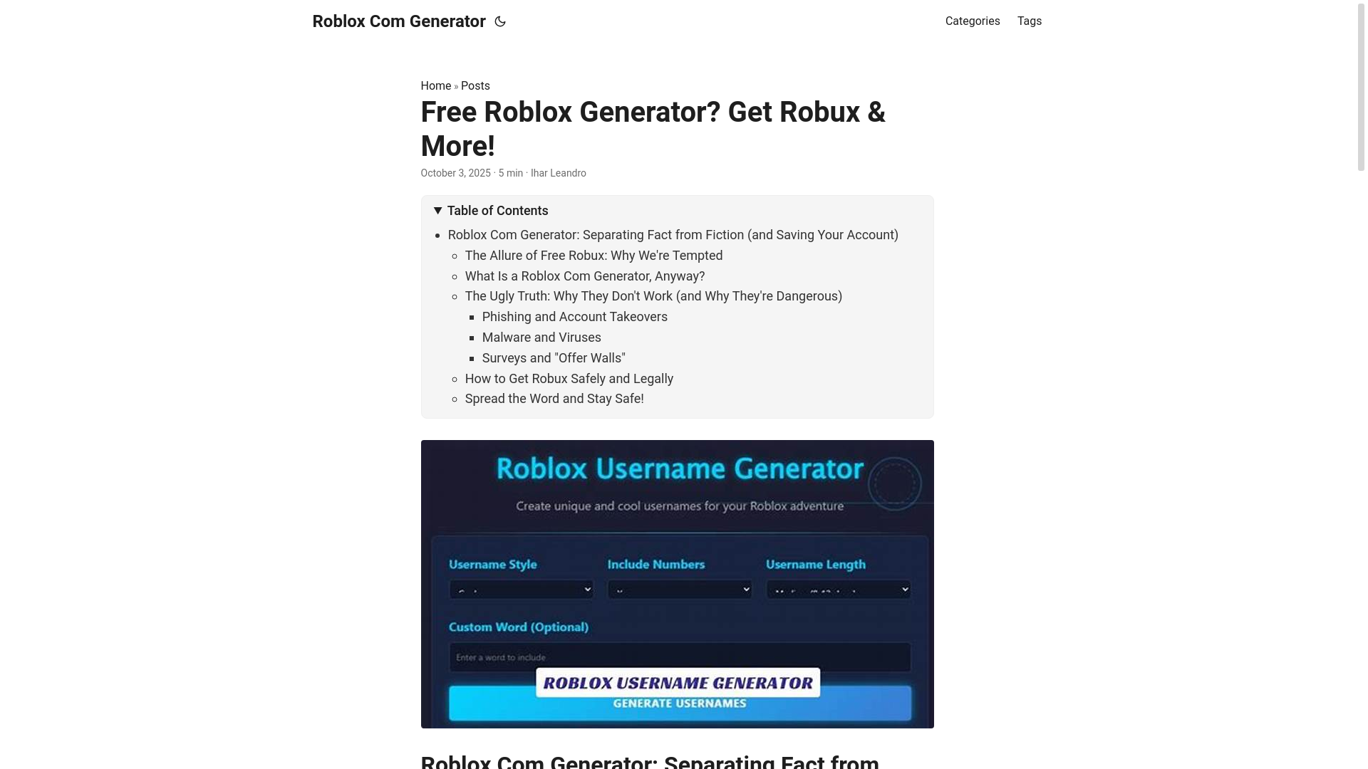 website screenshot of https://roblox-com-generator.pages.dev/