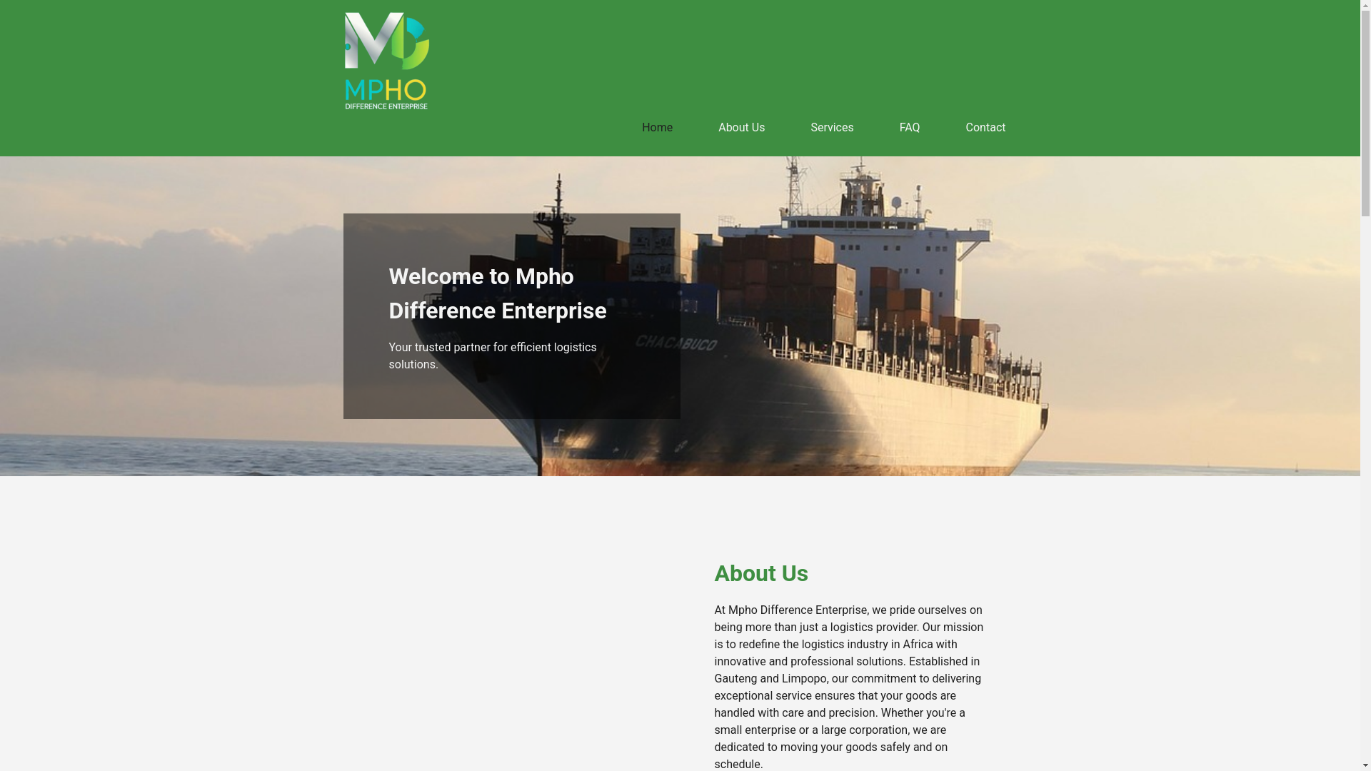 website screenshot of https://mphoenterprise.co.za/