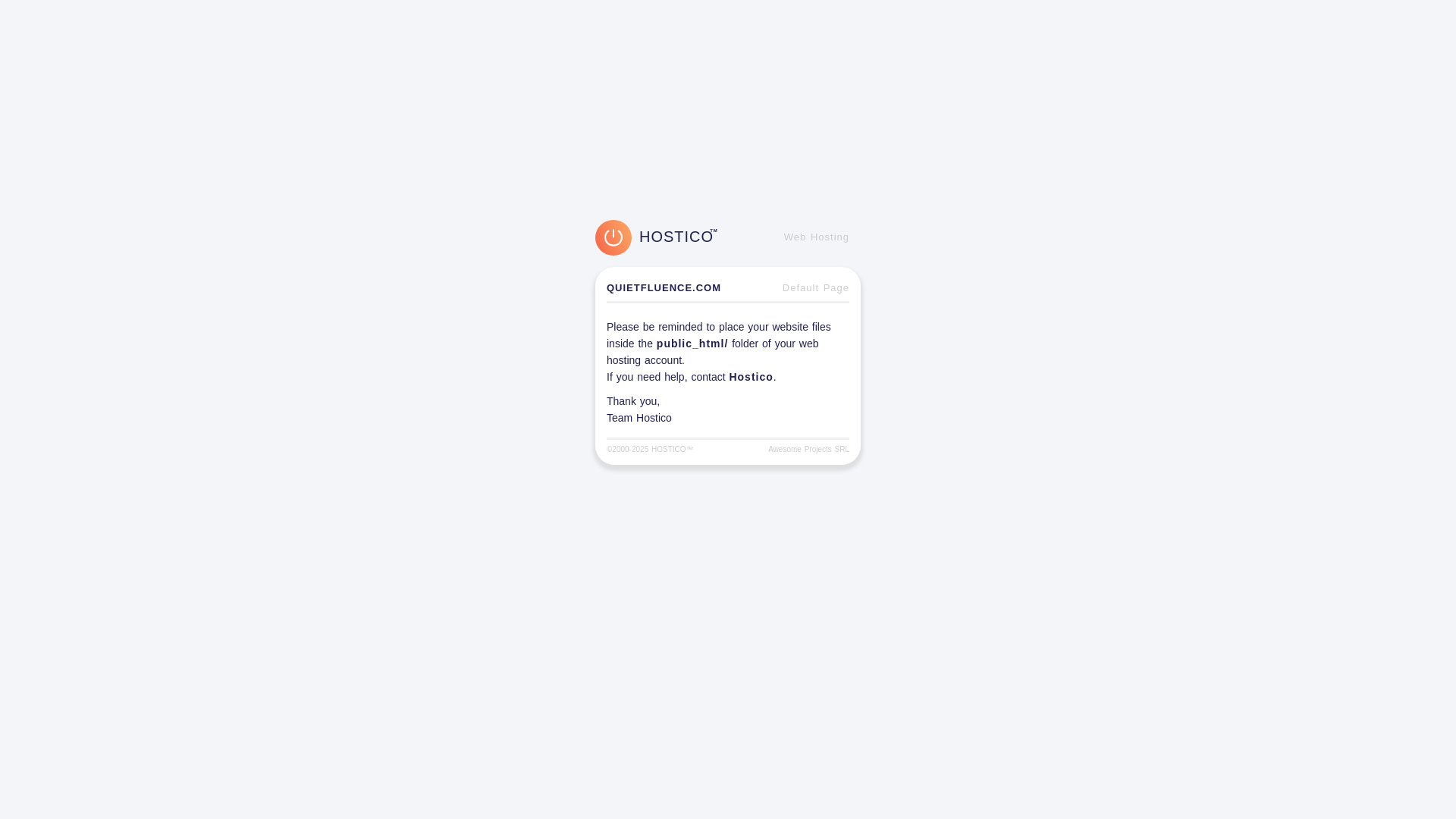 website screenshot of https://quietfluence.com/